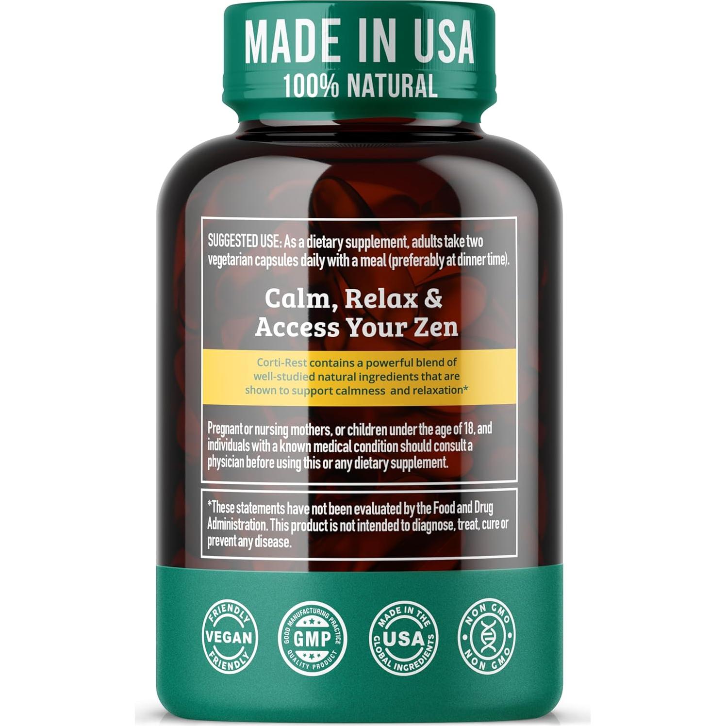 Suplemento Vegano de Cortisol Dr. Matthew - Ashwagandha, Magnesio, D3