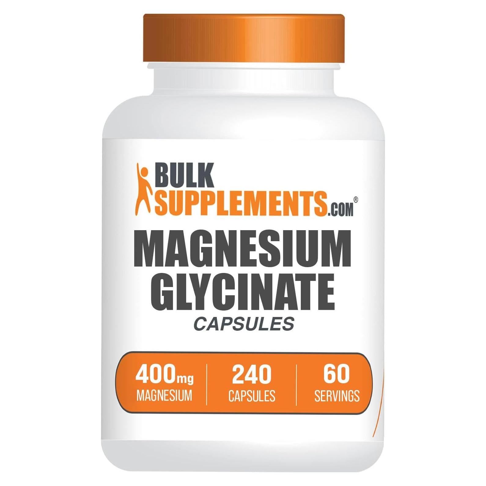 Cápsulas de Glicinato de Magnesio BulkSupplements 400mg - 240 Unidades