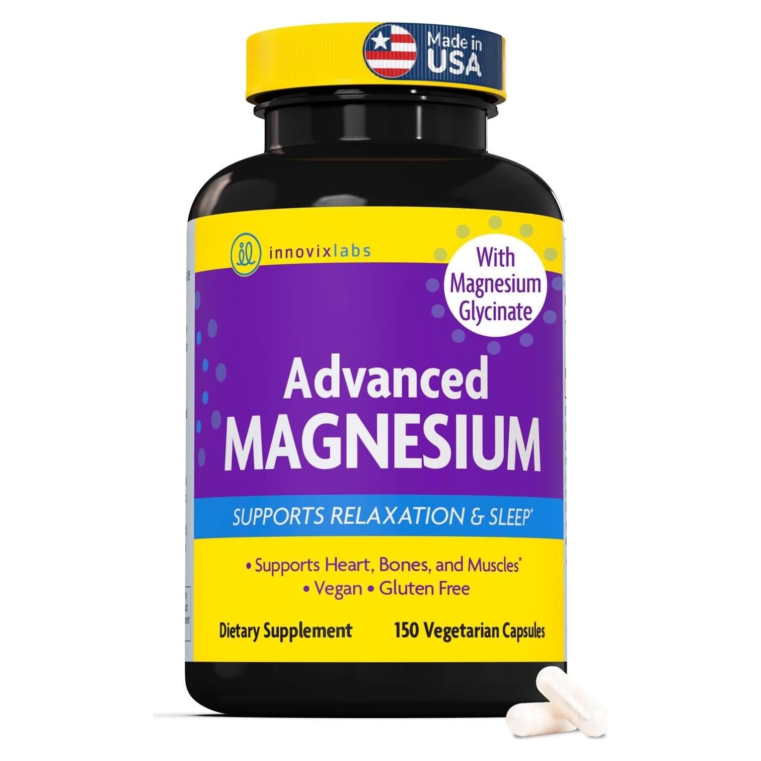 Cápsulas de Magnesio Glicinato y Malato InnovixLabs - 150 Ct