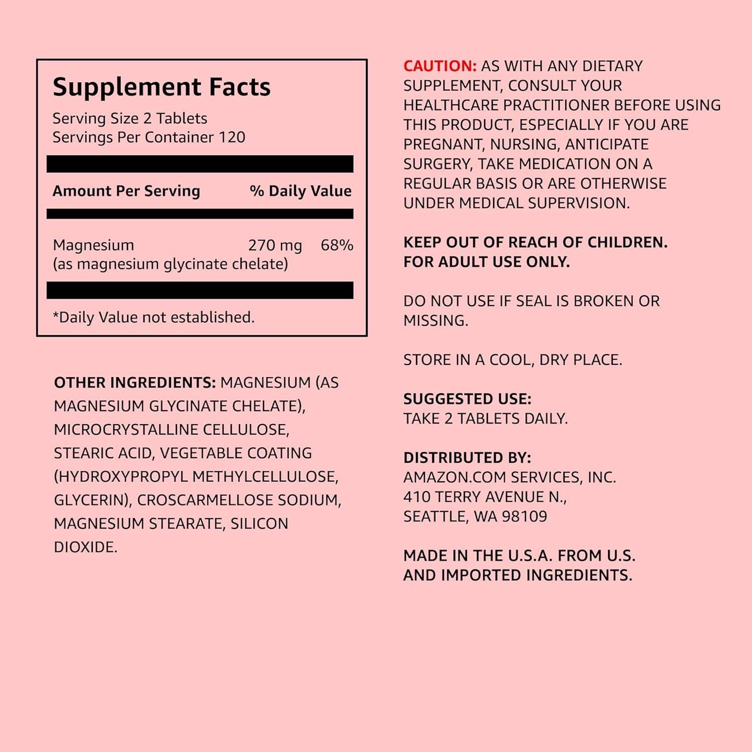 Magnesio Quelado Elementos de Amazon 240 tabletas 270 mg