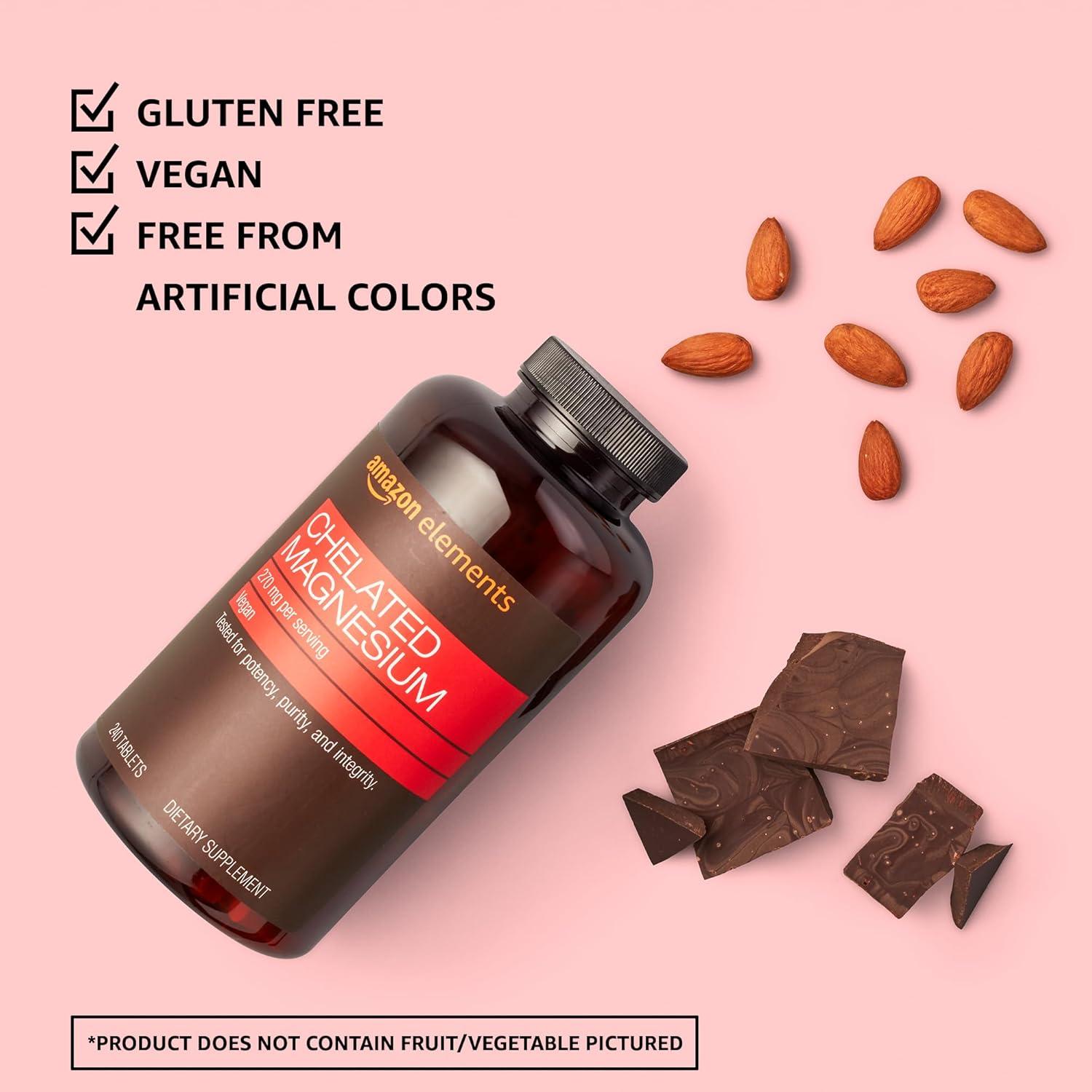 Magnesio Quelado Elementos de Amazon 240 tabletas 270 mg