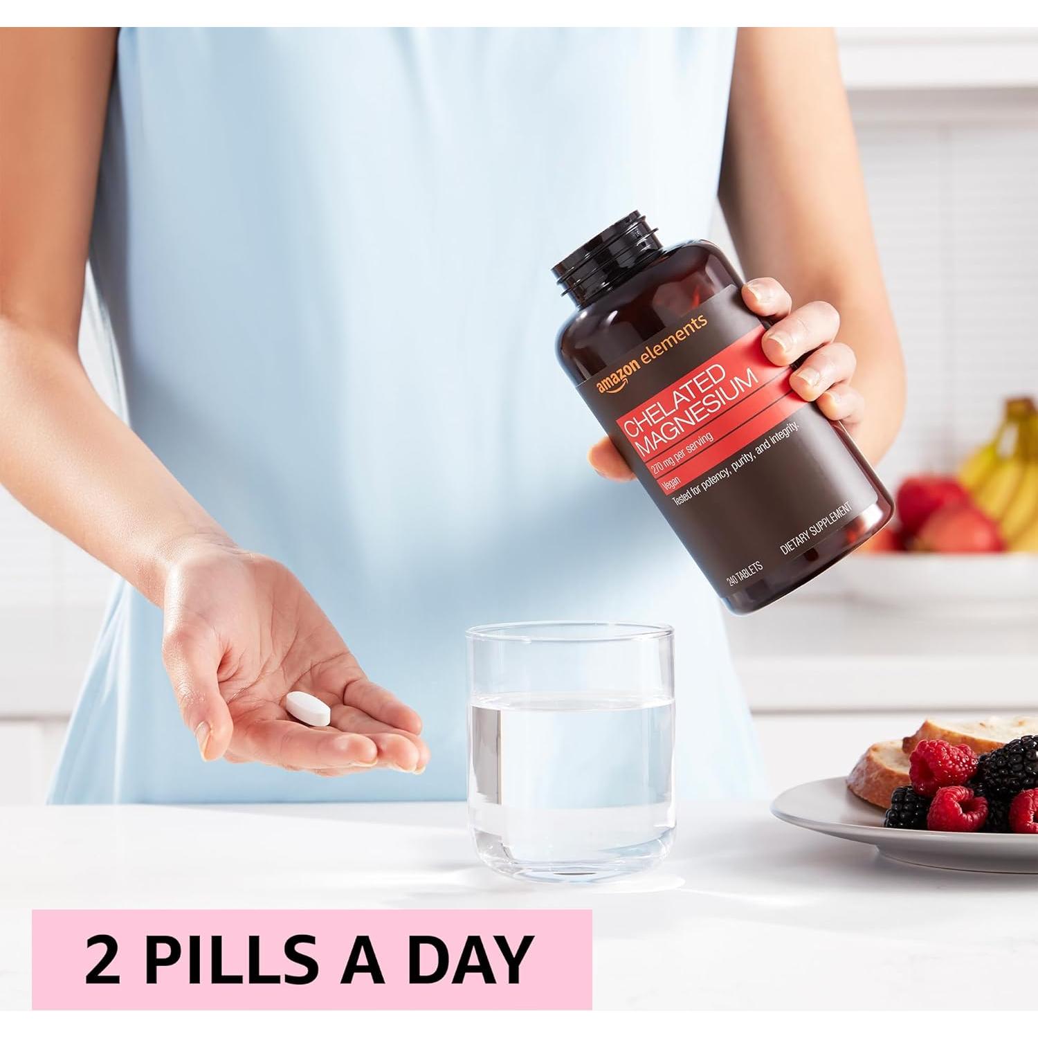 Magnesio Quelado Elementos de Amazon 240 tabletas 270 mg