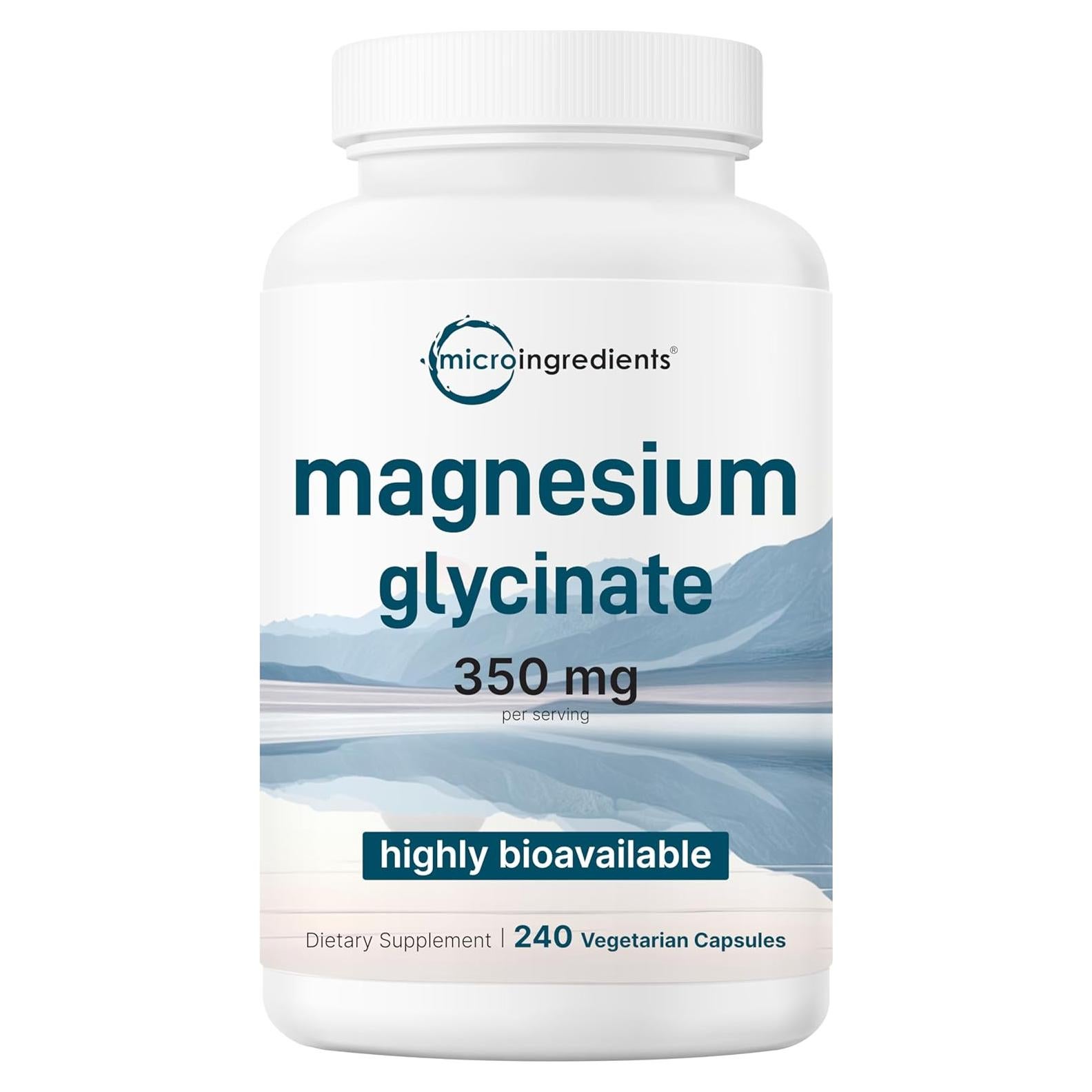 Magnesio Glicinato 350mg Micro Ingredients 240 Cápsulas Vegetales