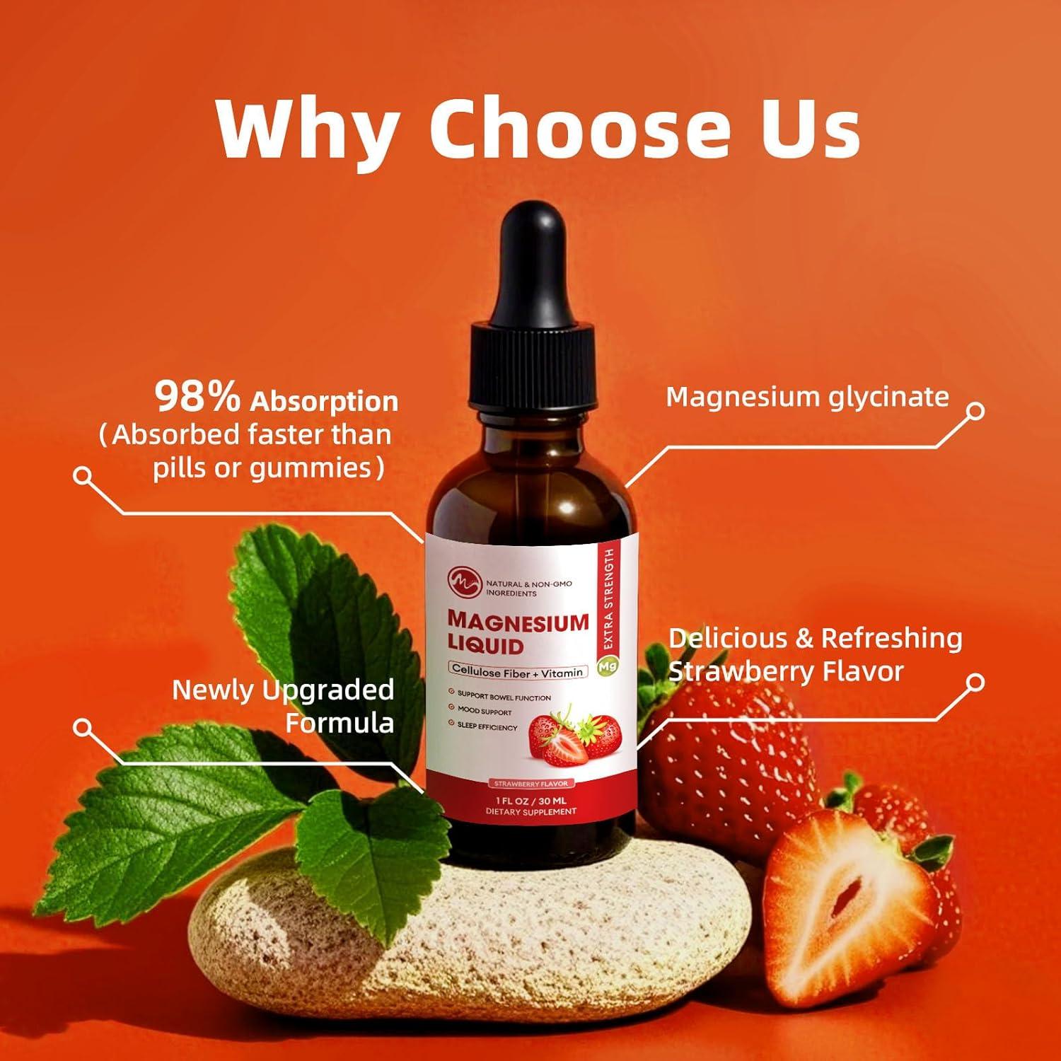 Gotas de Glicinato de Magnesio Minch 30 mL Sabor Fresa Paquete de 2