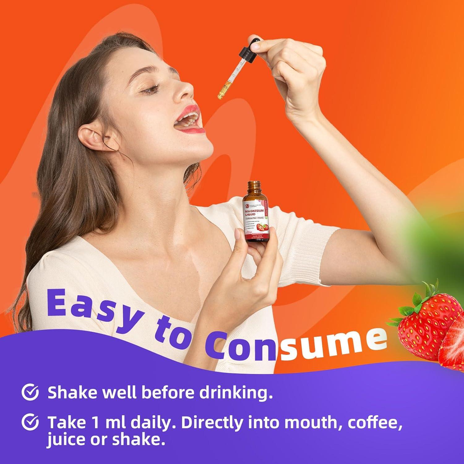 Gotas de Glicinato de Magnesio Minch 30 mL Sabor Fresa Paquete de 2