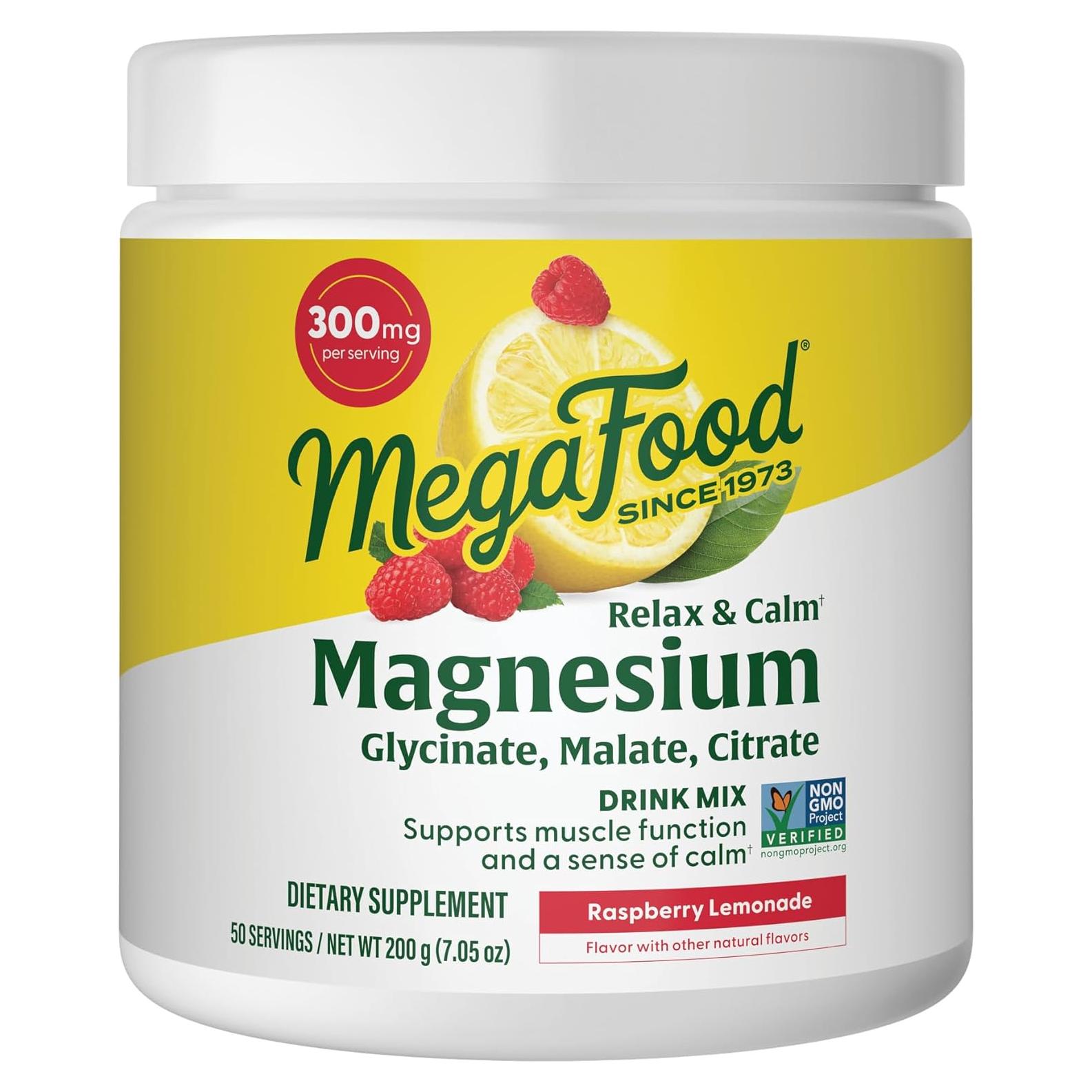 MegaFood Polvo de Magnesio 200 g - Limonada de Frambuesa