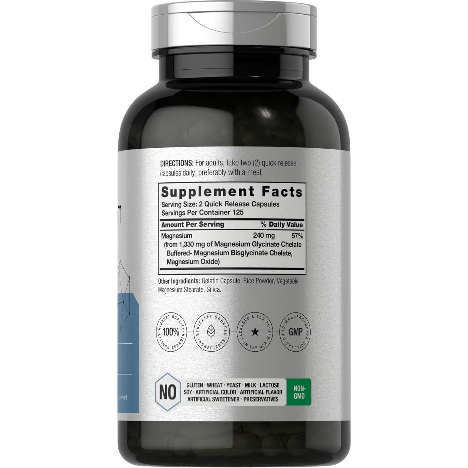 Magnesio Glicinato Acondicionado Horbäach 1330mg 250 Cápsulas