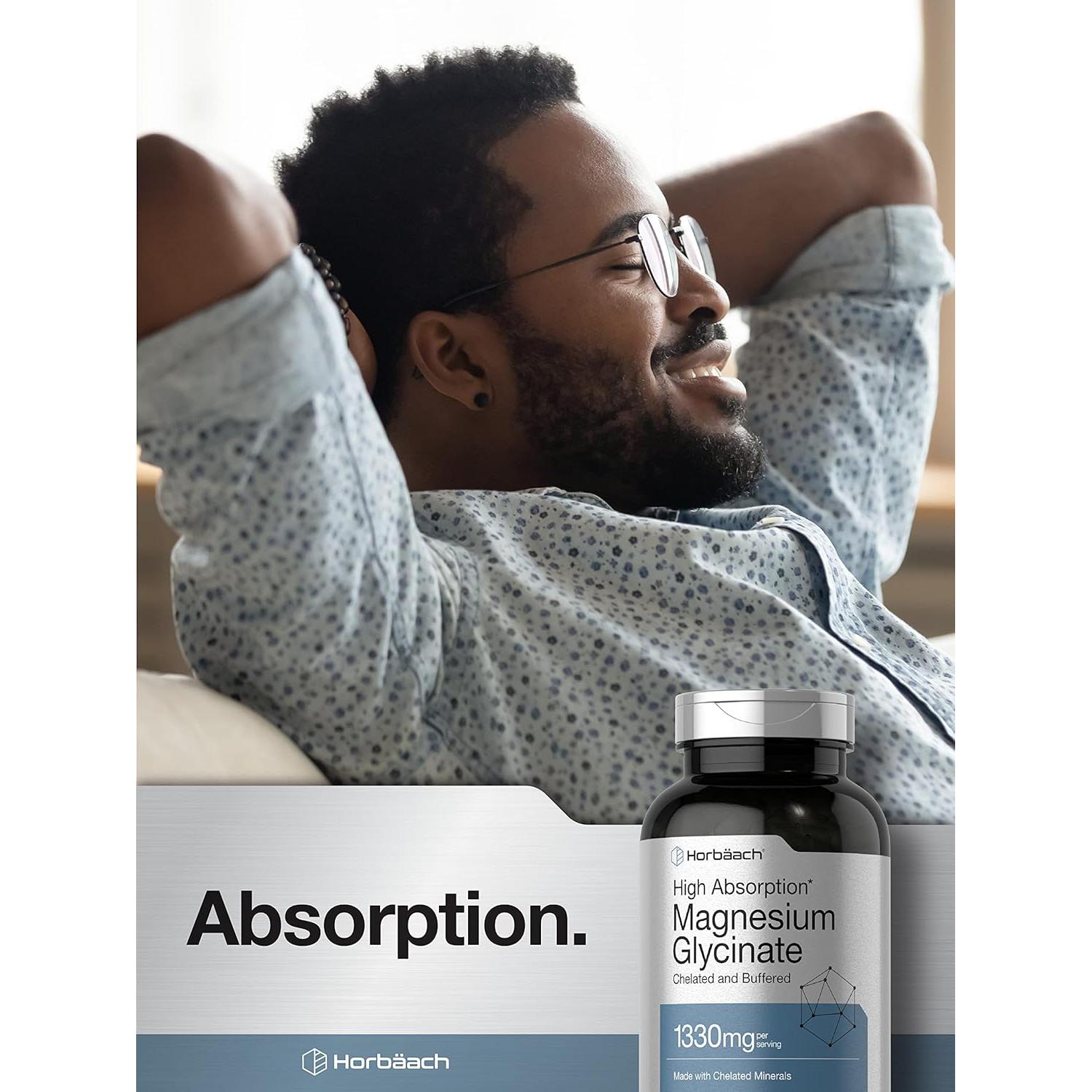Magnesio Glicinato Acondicionado Horbäach 1330mg 250 Cápsulas