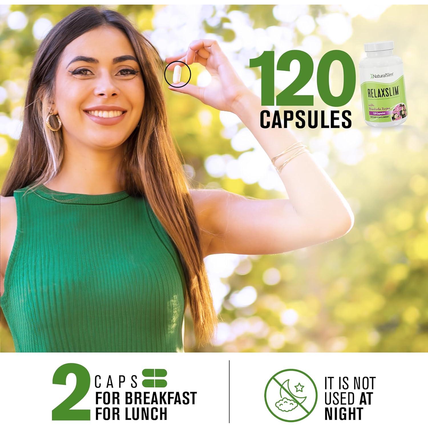 RelaxSlim Suplemento Natural 120 Cápsulas - Rhodiola Rosea