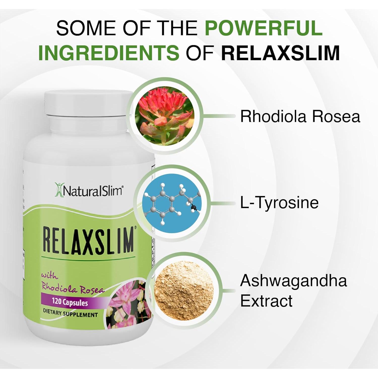 RelaxSlim Suplemento Natural 120 Cápsulas - Rhodiola Rosea