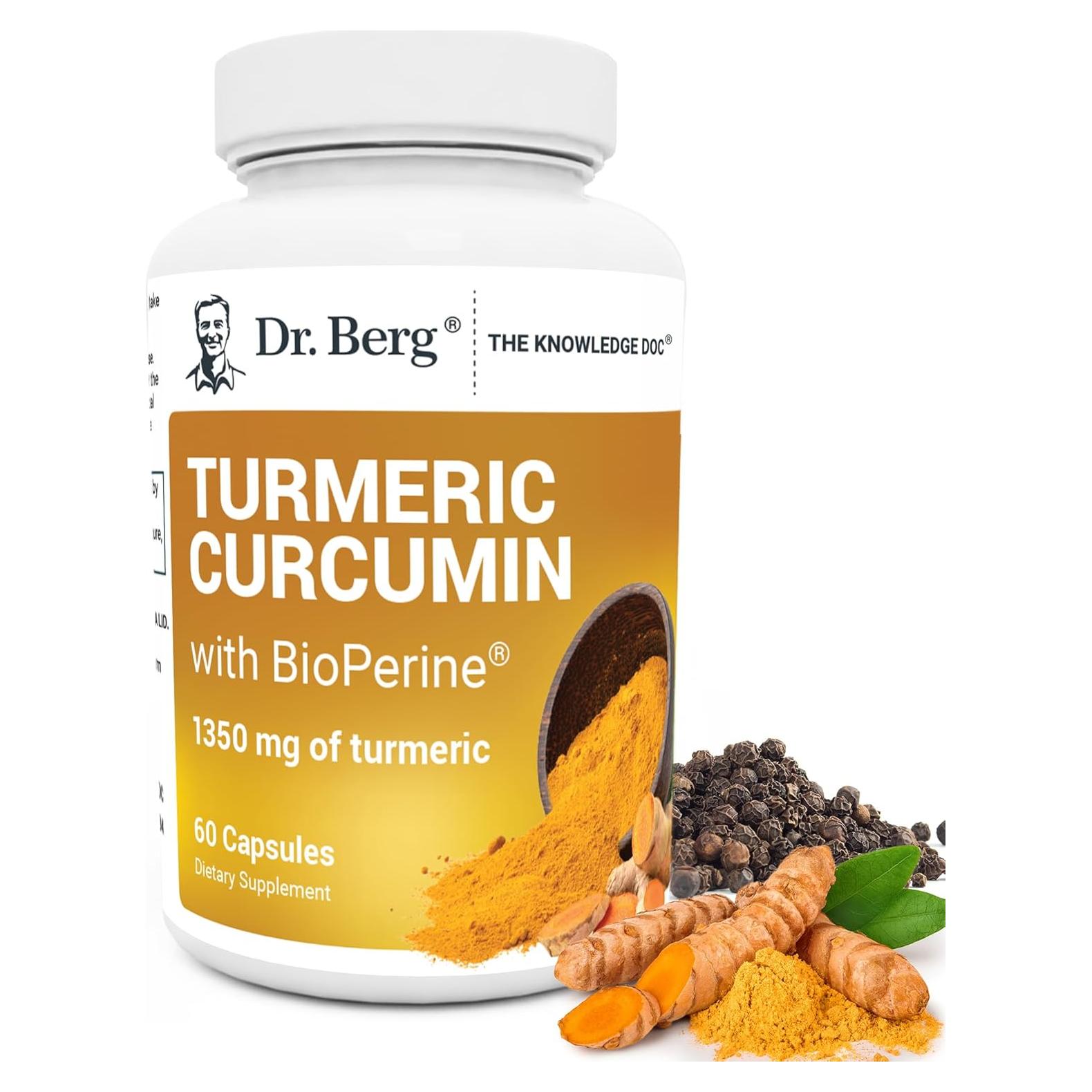 Suplemento de Cúrcuma Dr. Berg 1350 mg con Pimienta Negra - 60 Cápsulas