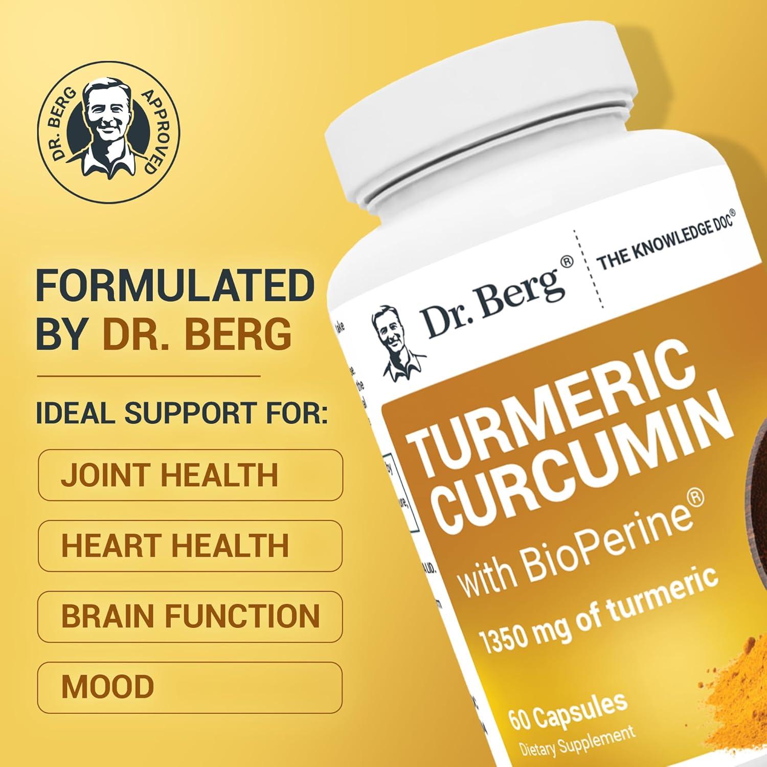 Suplemento de Cúrcuma Dr. Berg 1350 mg con Pimienta Negra - 60 Cápsulas