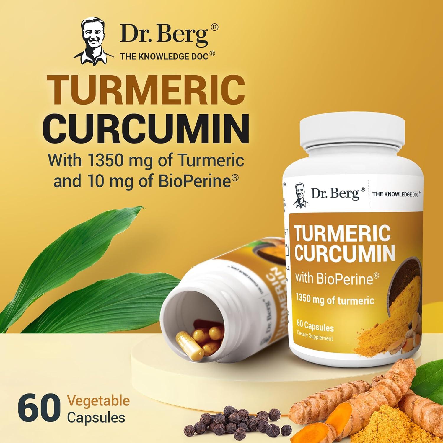 Suplemento de Cúrcuma Dr. Berg 1350 mg con Pimienta Negra - 60 Cápsulas