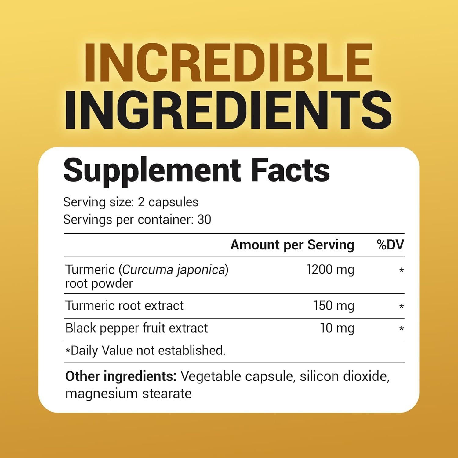 Suplemento de Cúrcuma Dr. Berg 1350 mg con Pimienta Negra - 60 Cápsulas