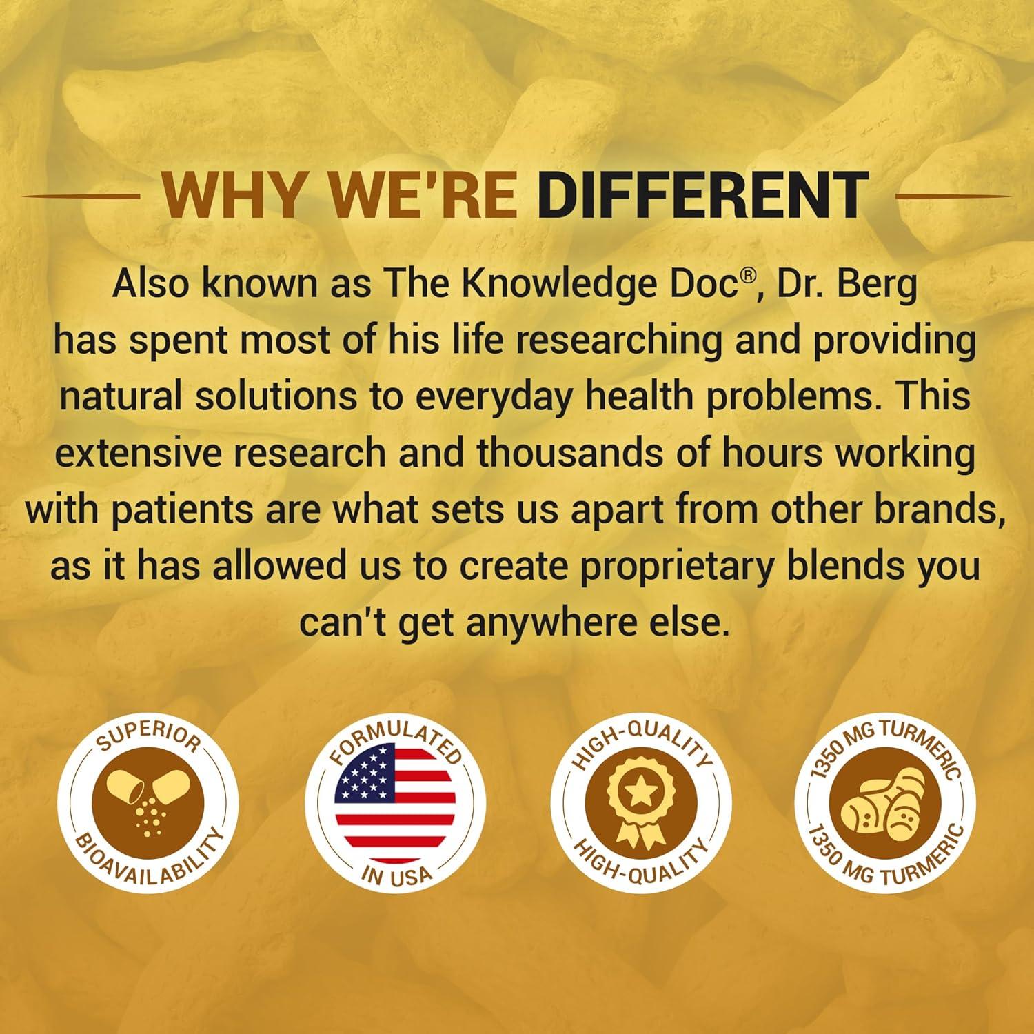 Suplemento de Cúrcuma Dr. Berg 1350 mg con Pimienta Negra - 60 Cápsulas