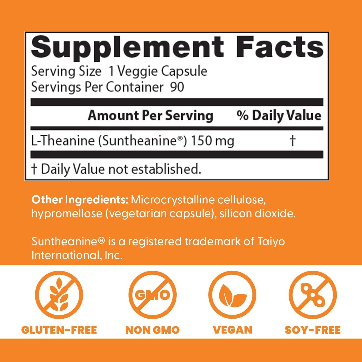 L-Teanina Doctor's Best 150 mg Vegano 90 Cápsulas