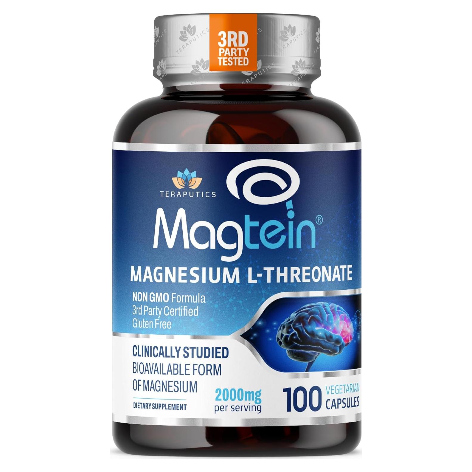 Magnesio L-Treonato Magtein 2000 mg 100 Cápsulas Veganas