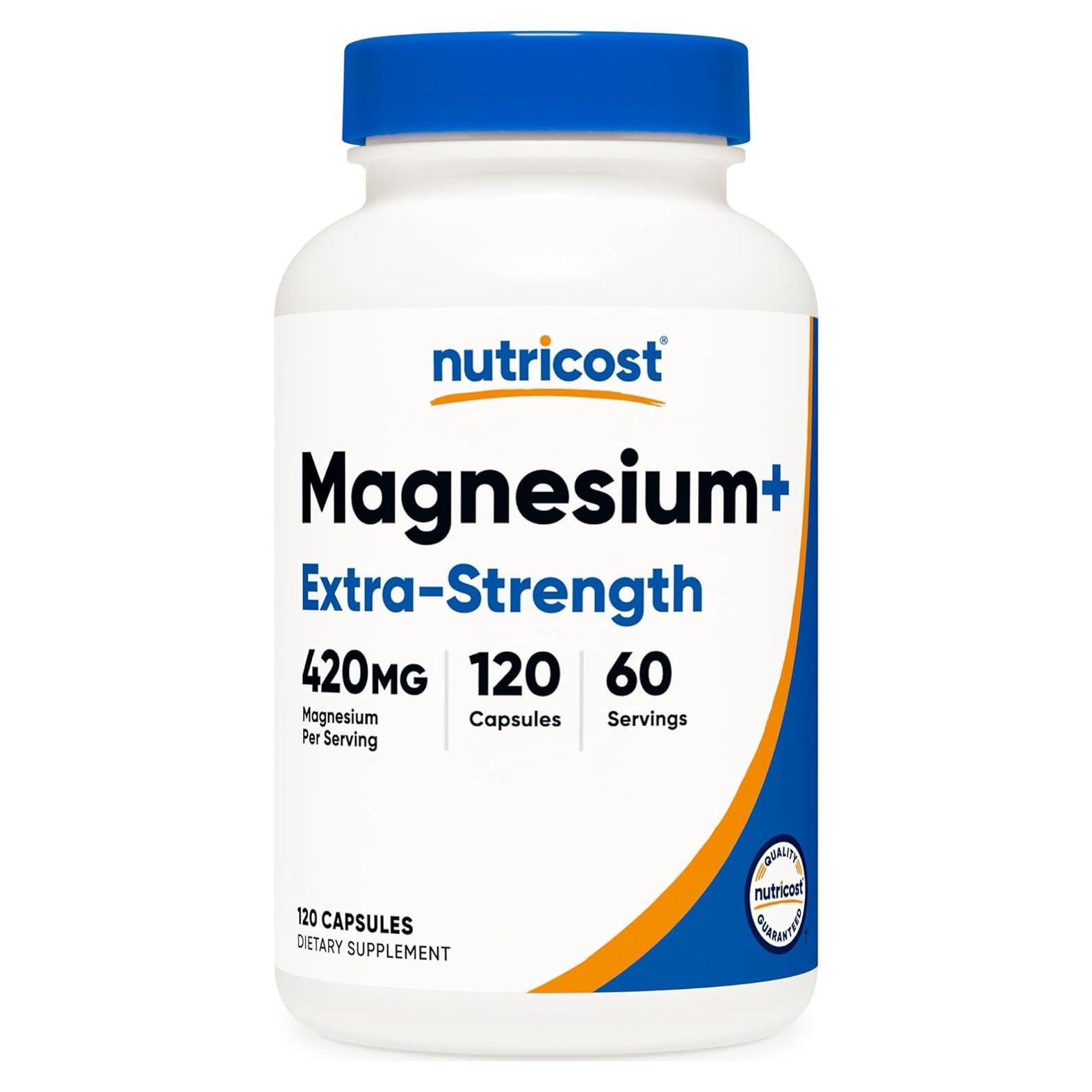 Nutricost Magnesio+ Fuerza Extra 420mg - 120 Cápsulas Veganas