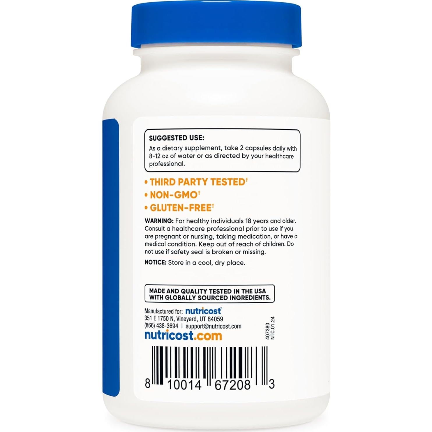 Nutricost Magnesio+ Fuerza Extra 420mg - 120 Cápsulas Veganas