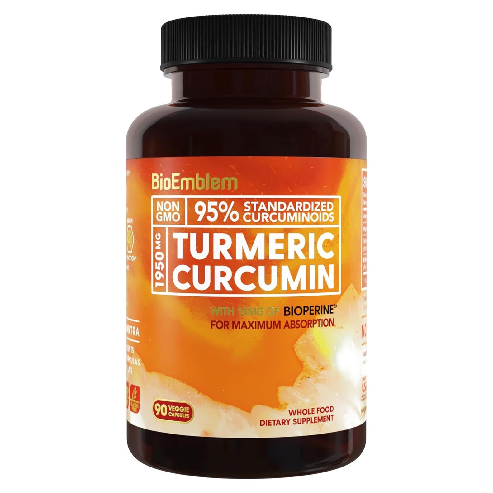 Suplemento de Cúrcuma Curcumina BioEmblem 30 Días - Salud Articular