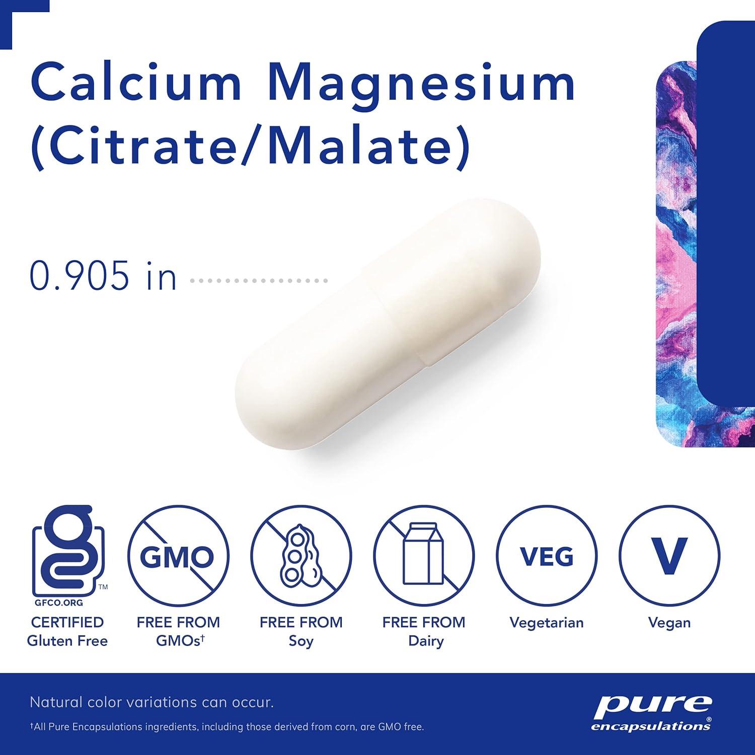 Suplemento Calcio Magnesio Pure Encapsulations 180 Cápsulas