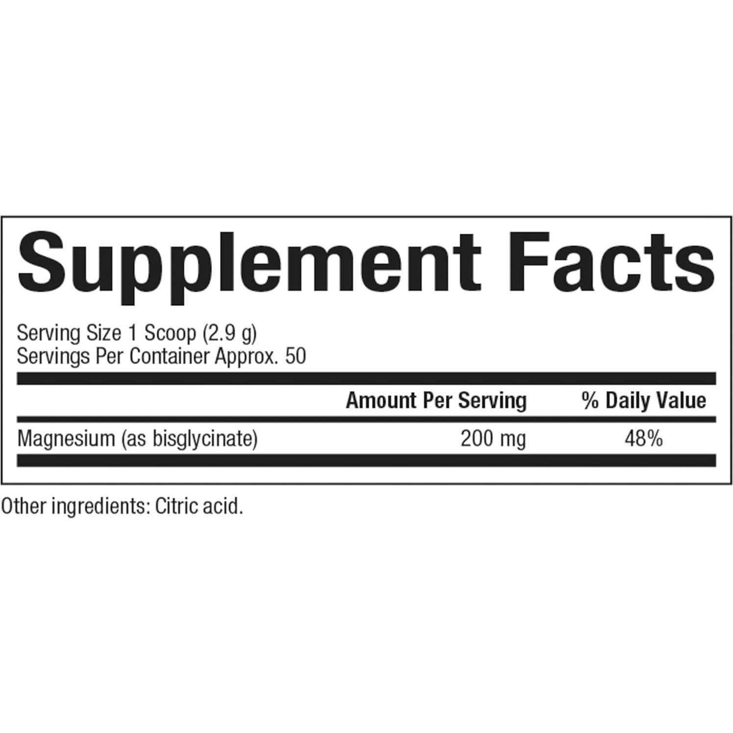 Polvo de Bisglicinato de Magnesio Puro Factores Naturales 145 g