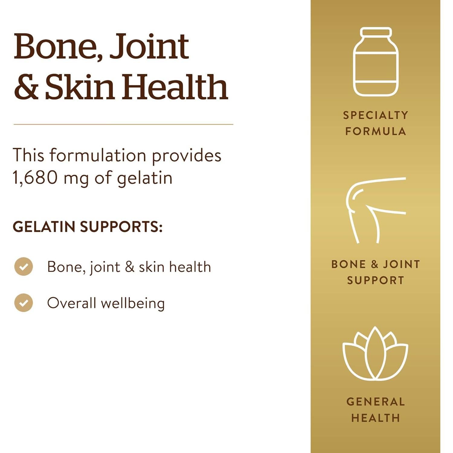 Solgar Gelatina Natural 1680 mg 250 Cápsulas Sin Gluten