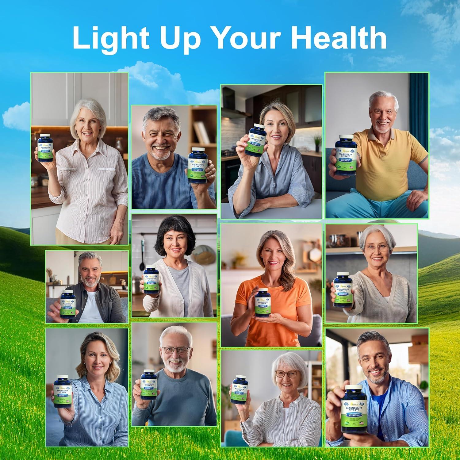 Suplemento de Citrato de Magnesio aSquared Nutrition 833mg - 200 Cápsulas Veganas