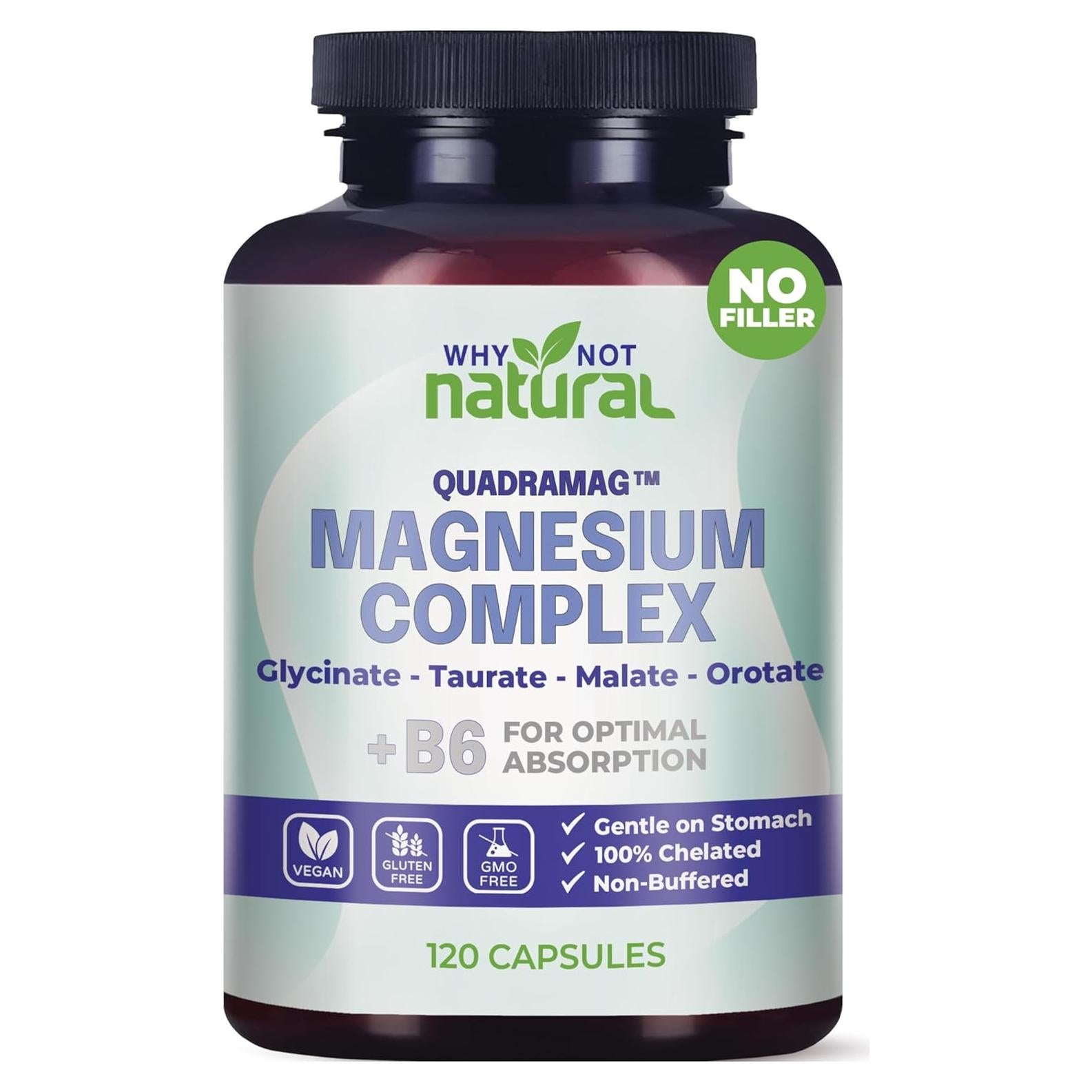 Suplemento de Magnesio 4-en-1 Why Not Natural 120 Cápsulas