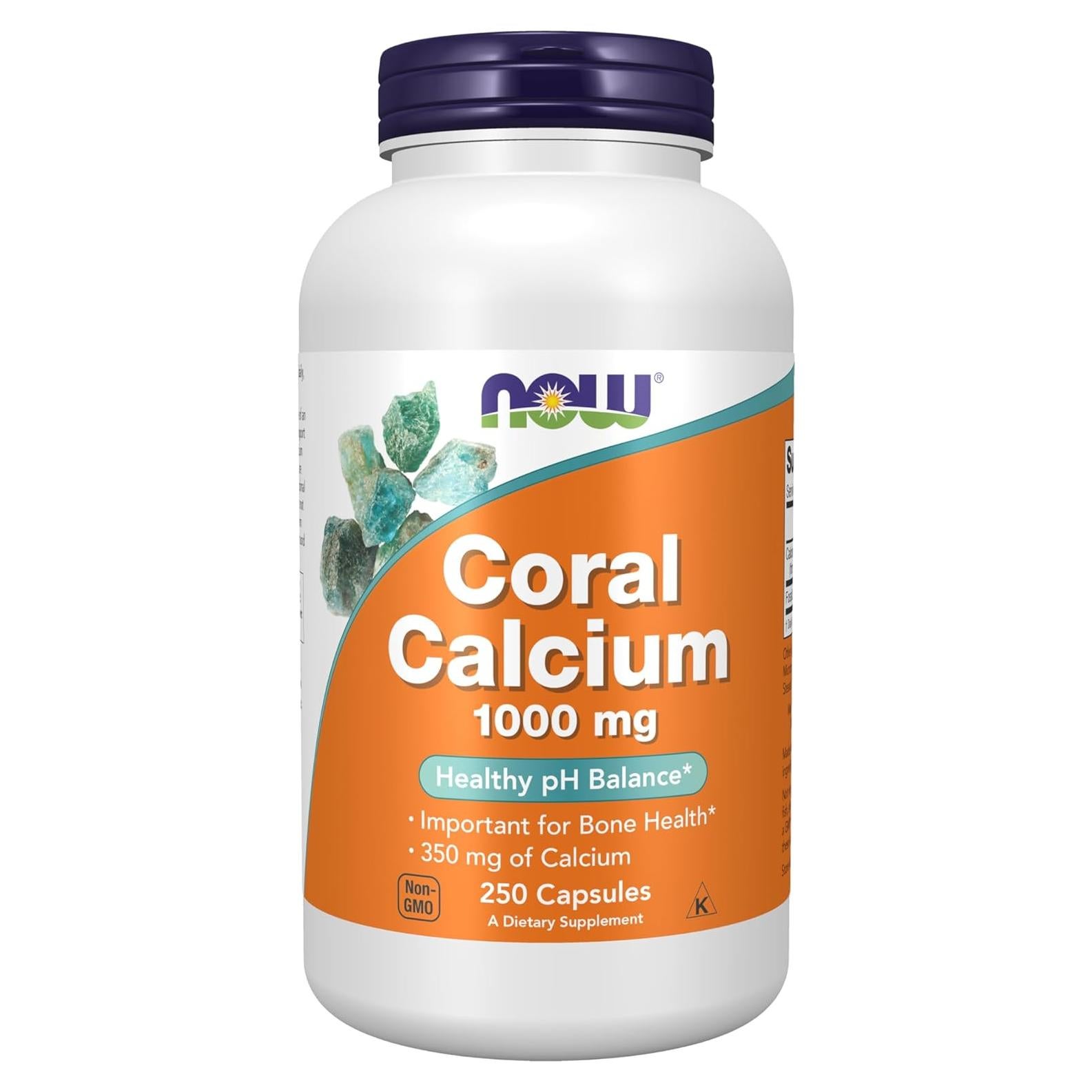 NOW Foods Calcio de Coral 1000 mg 250 Cápsulas Veganas