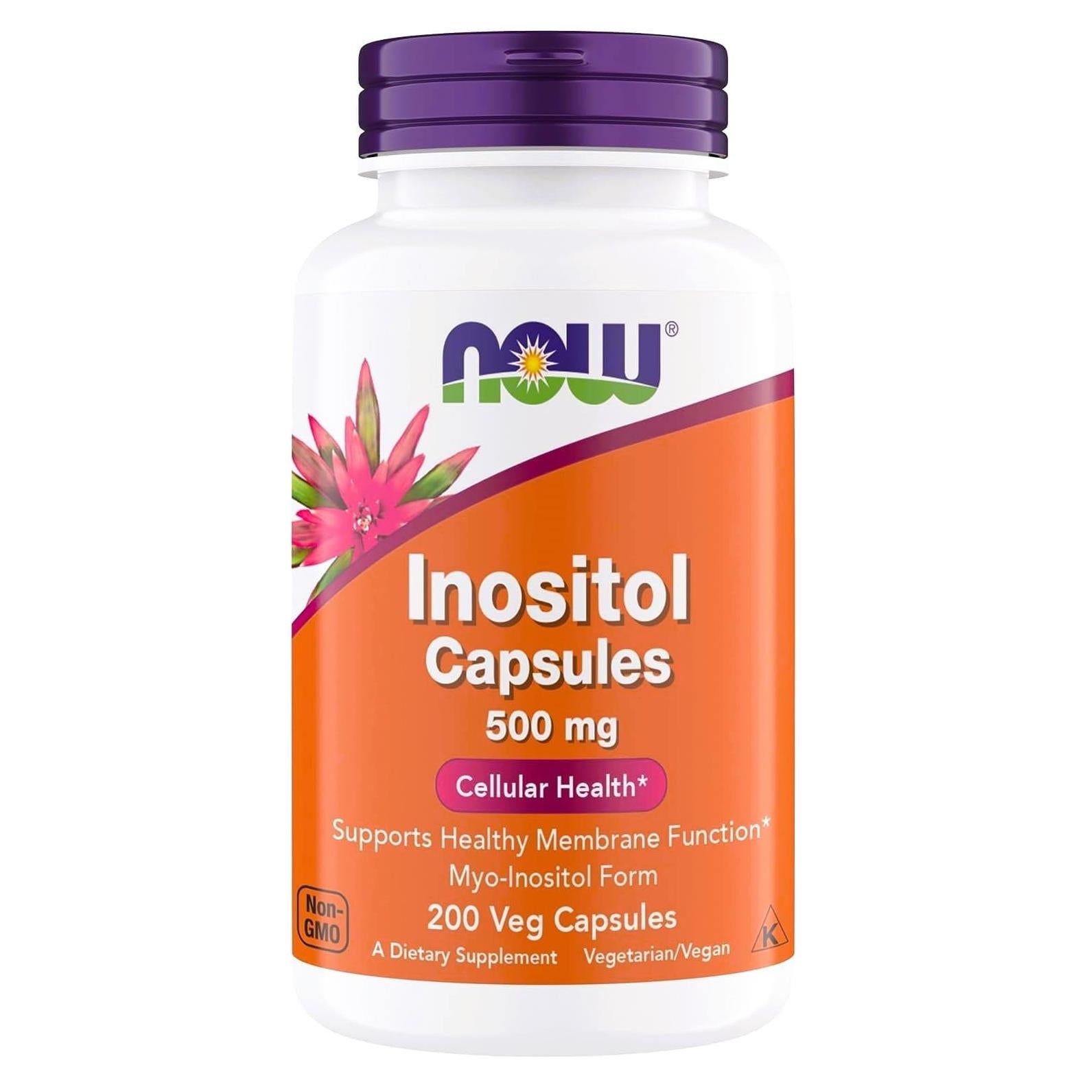 Now Foods Inositol 500 mg Myo Inositol 200 Cápsulas Veganas