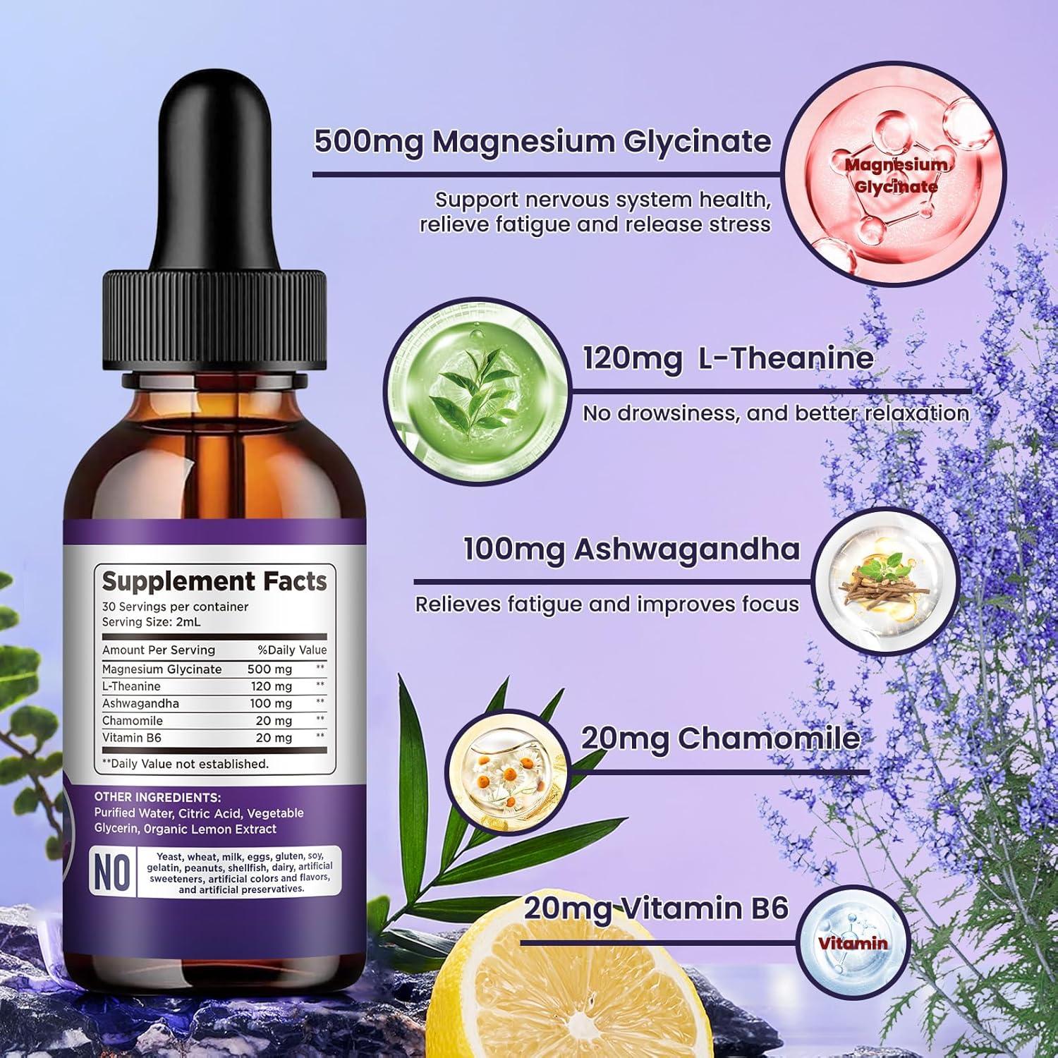 Suplemento Líquido de Glicinato de Magnesio 500mg Dilib - Limón