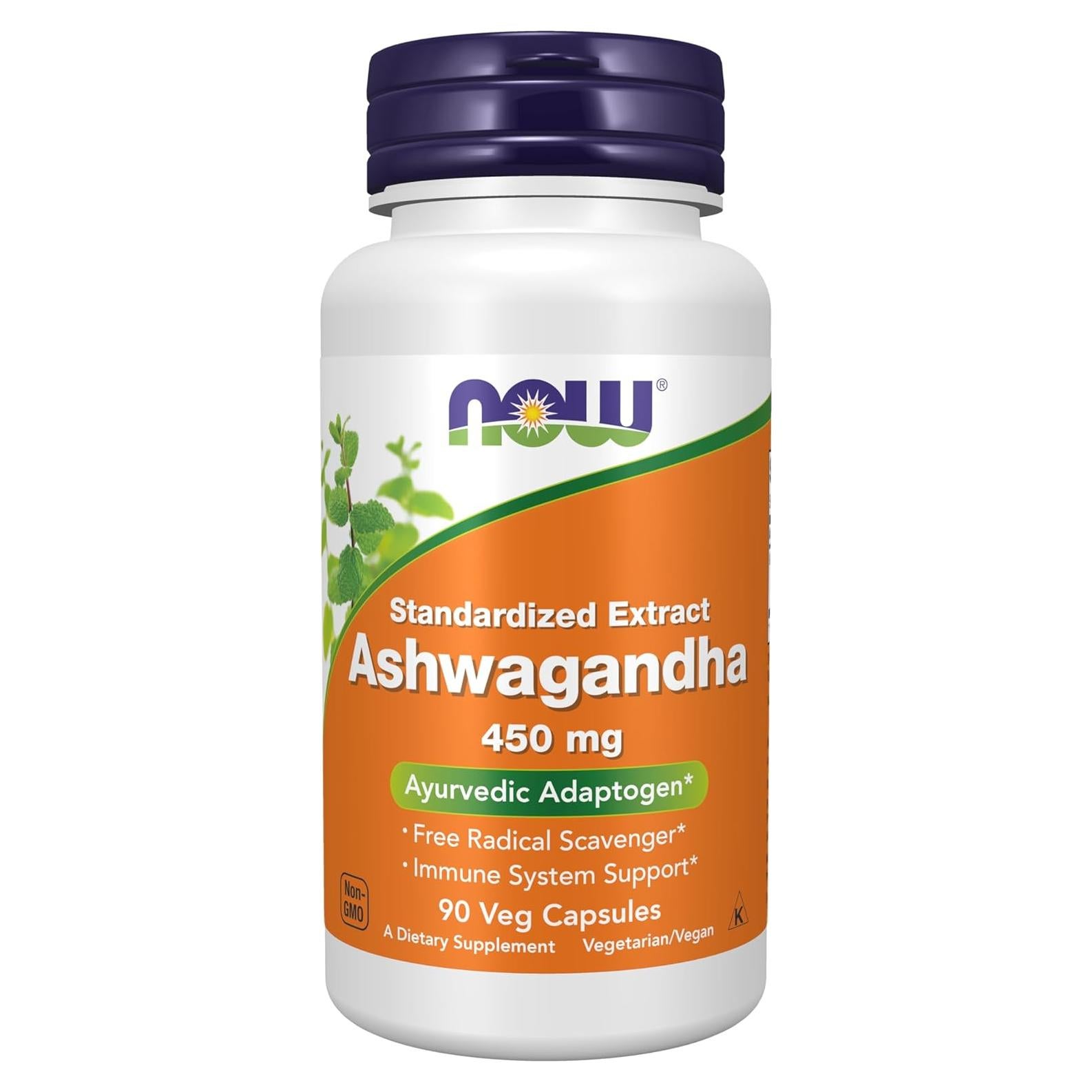 Suplemento Ashwagandha NOW Foods 450 mg 90 Cápsulas Veganas