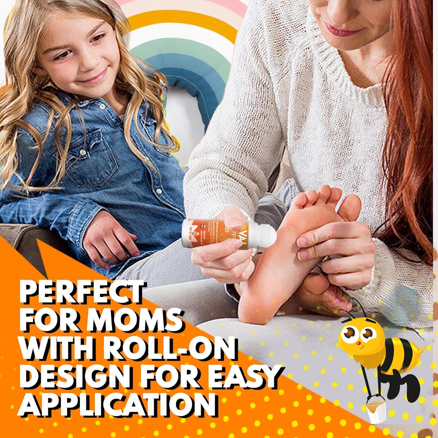 Roll-On de Magnesio VAL para Niños 85g | Cloruro de Magnesio Zechstein | Relajación y Calma