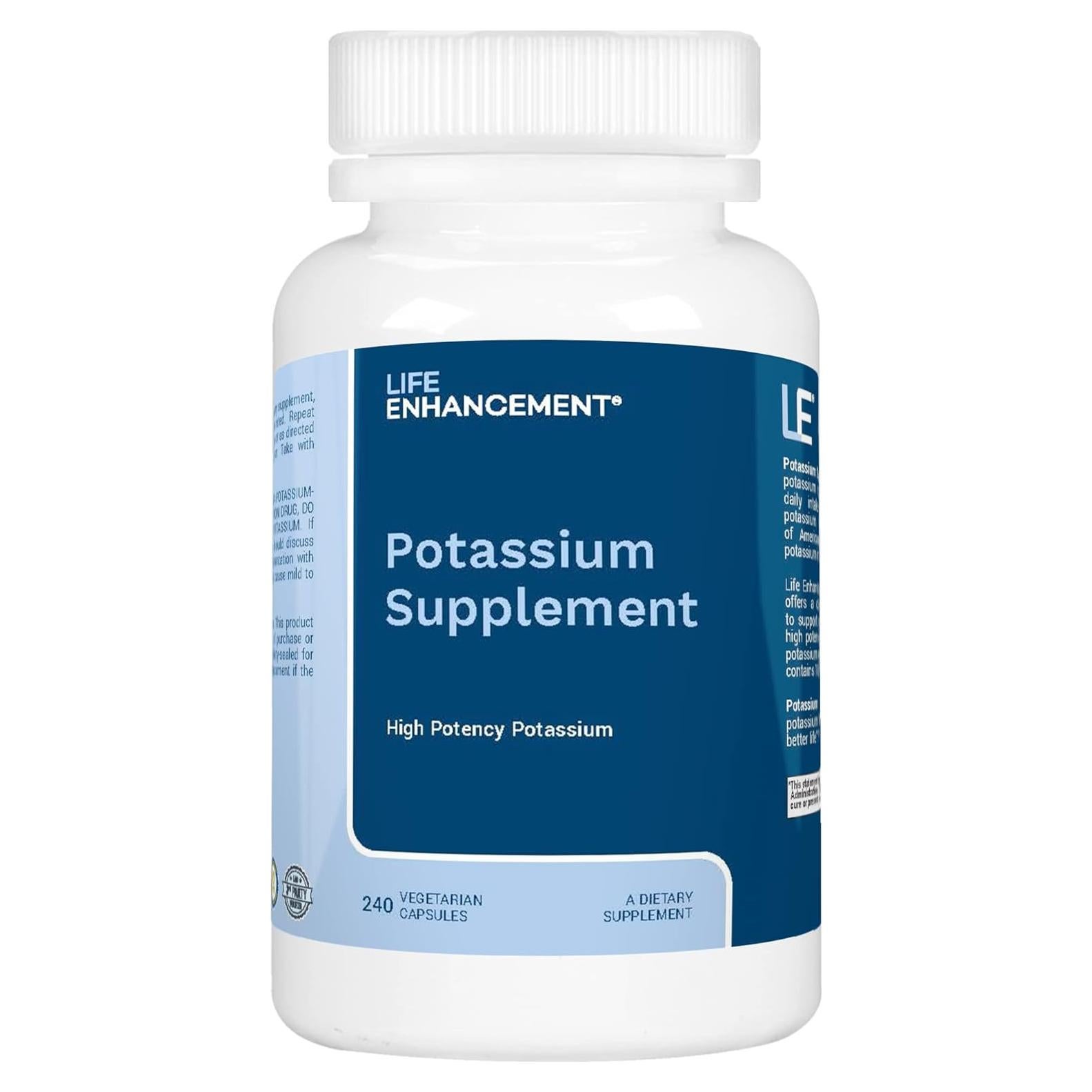 Suplemento de Potasio Life Enhancement 1020 mg 240 Cápsulas