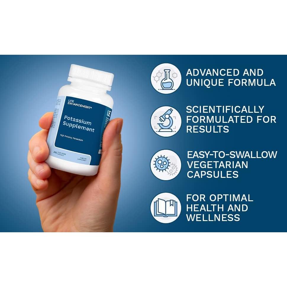 Suplemento de Potasio Life Enhancement 1020 mg 240 Cápsulas