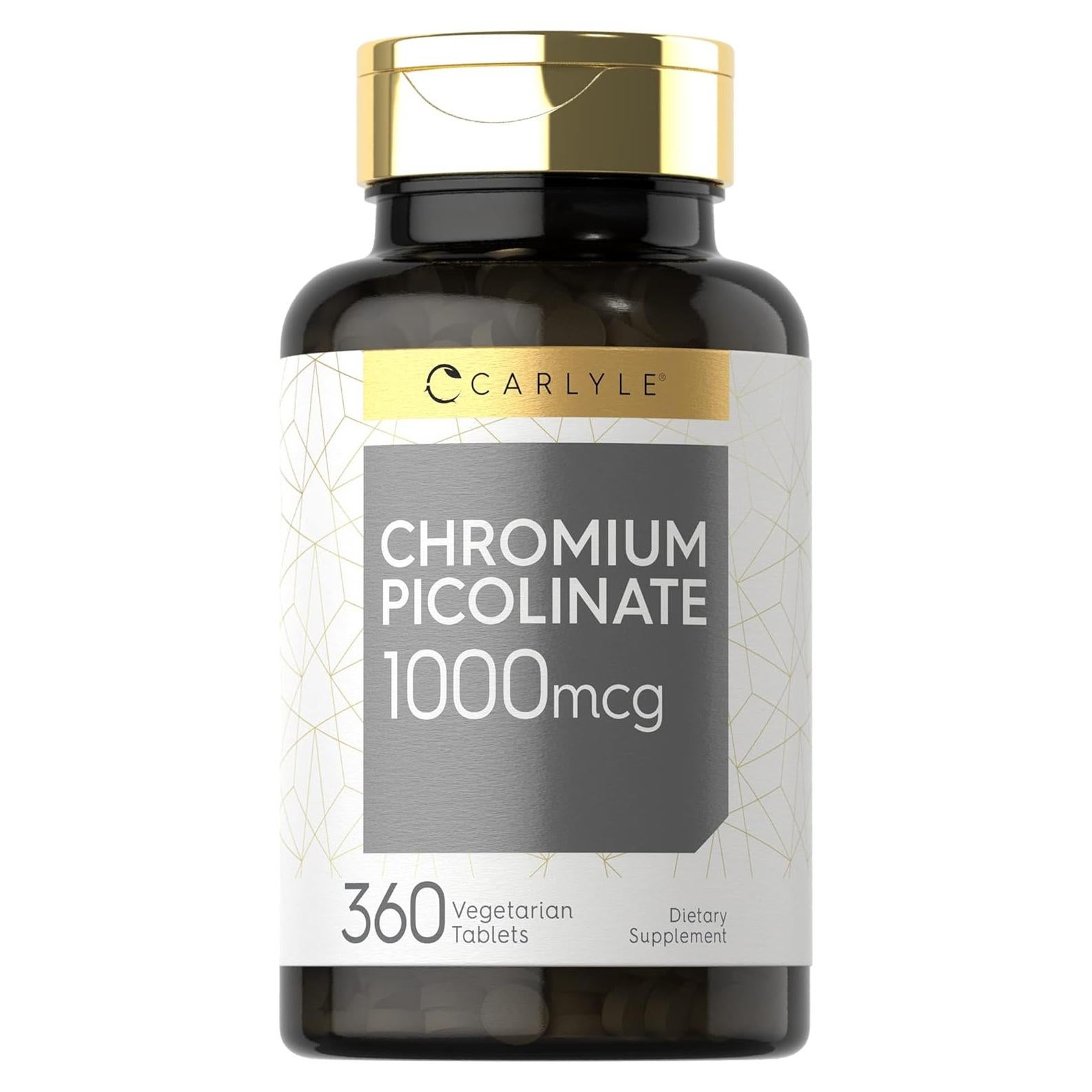 Carlyle Picolinato de Cromo 1000 mcg 360 Tabletas Vegetariano