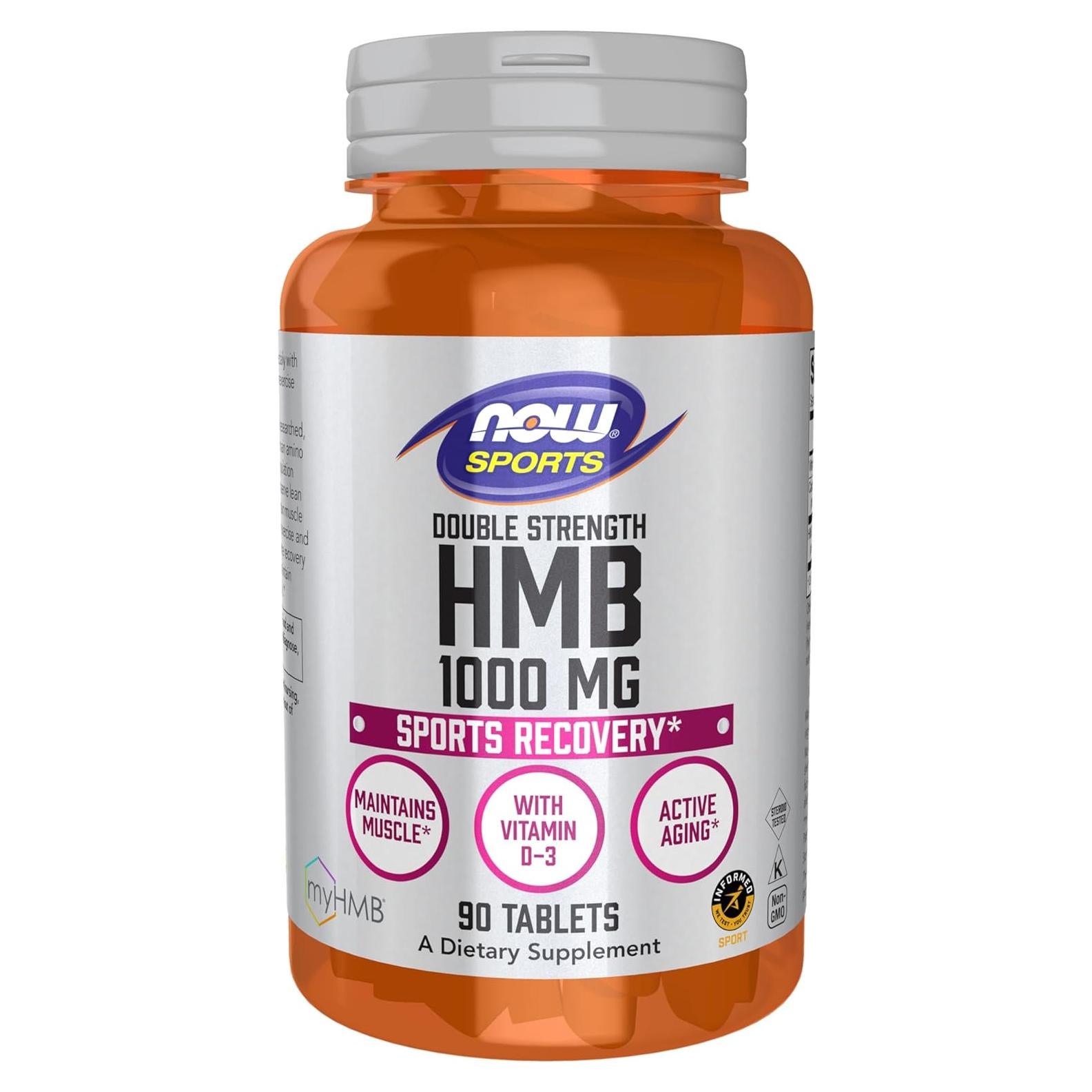 Suplemento HMB Doble Fuerza NOW Foods 1000 mg 90 Tabletas