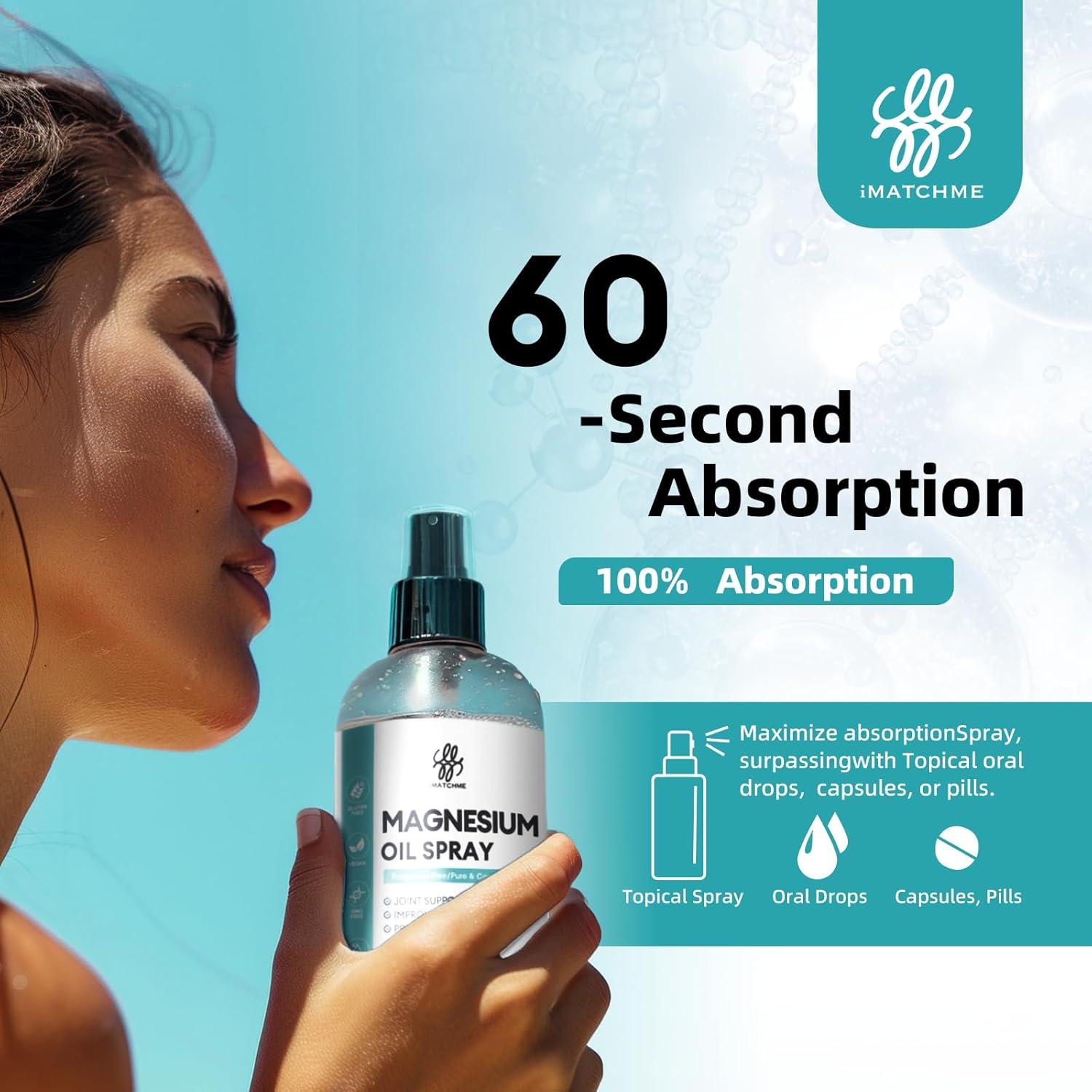 Spray de Aceite de Magnesio iMATCHME 373 g - Alivio Muscular y Sueño