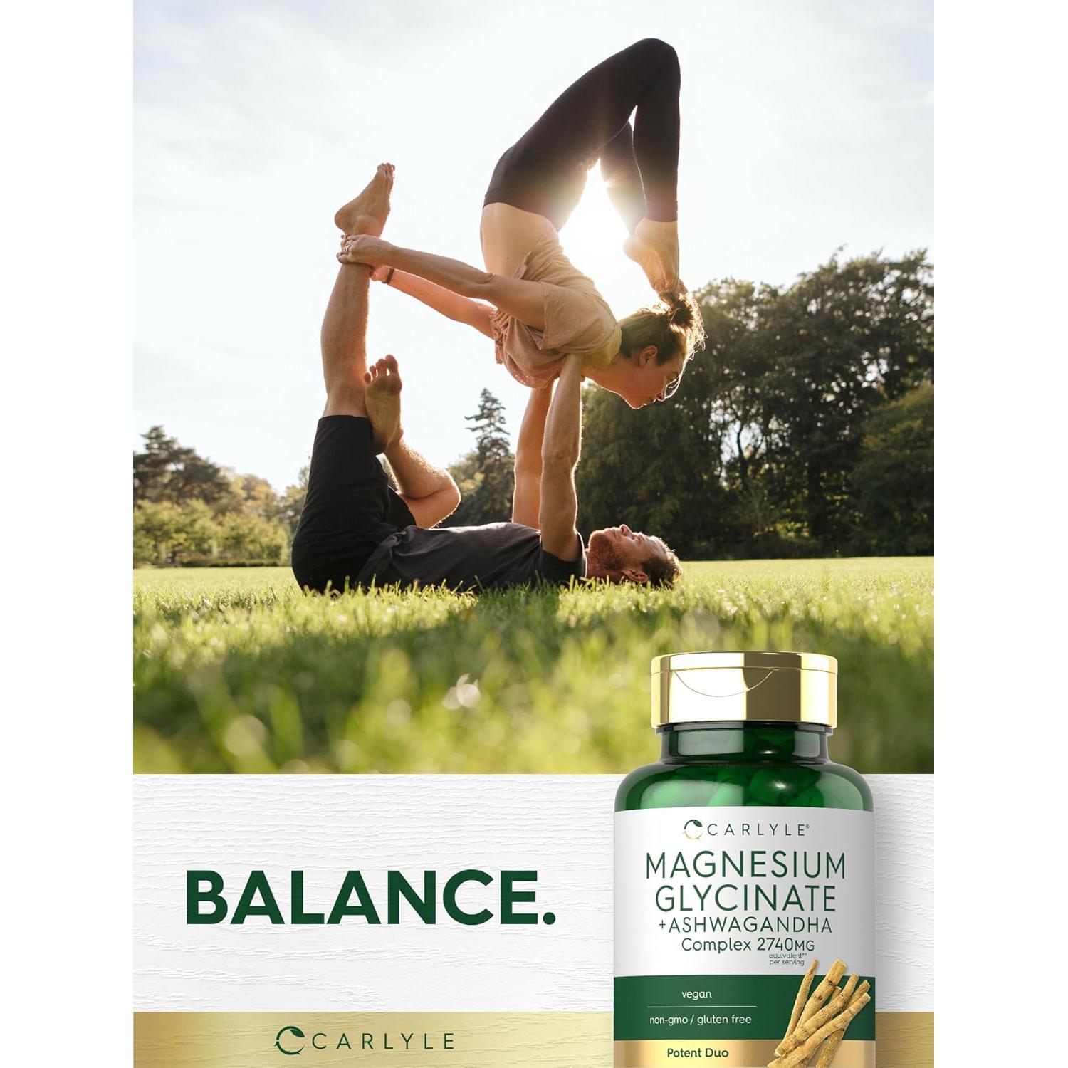 Cápsulas Vegetarianas de Glicinato de Magnesio + Ashwagandha 120u