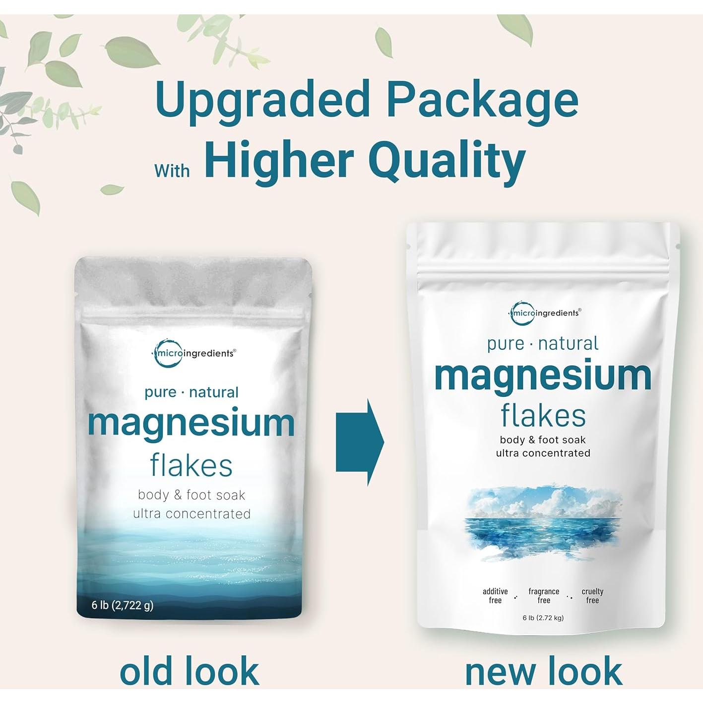 Copos de Magnesio Micro Ingredients 2.72kg - Relajación y Hidratación