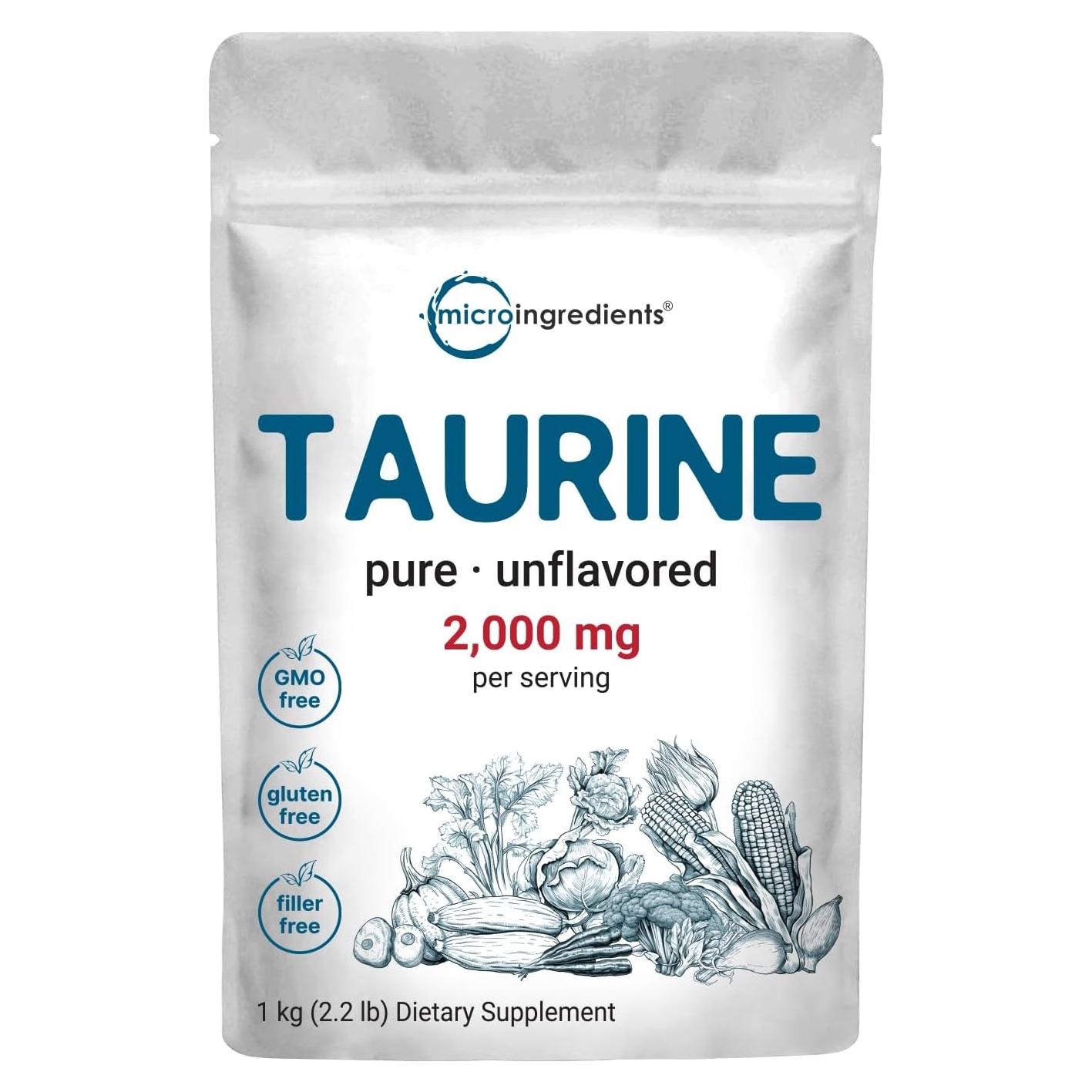 Suplemento de Taurina en Polvo Micro Ingredients 1kg 2000mg