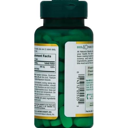 Tabletas de Magnesio Nature's Bounty 500 mg 100 Unidades