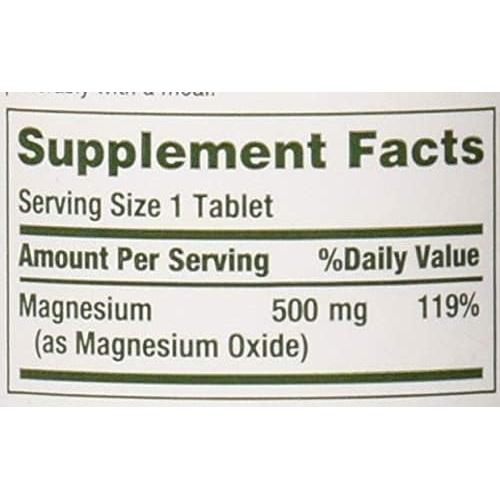 Tabletas de Magnesio Nature's Bounty 500 mg 100 Unidades