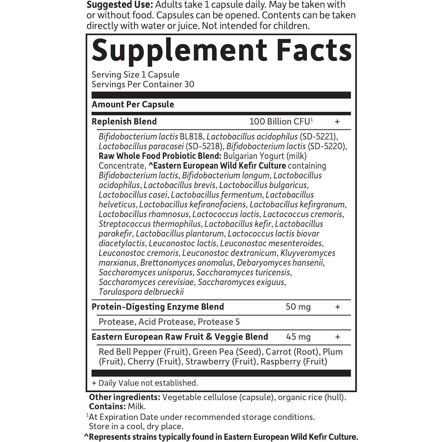 Probioticos Crudos Jardín de Vida 100 Mil Millones CFU 30 Cápsulas
