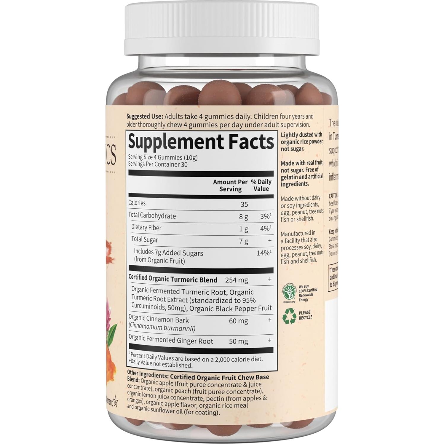 Gummy de Cúrcuma Orgánica Jardín de Vida - 120 Gomas Veganas