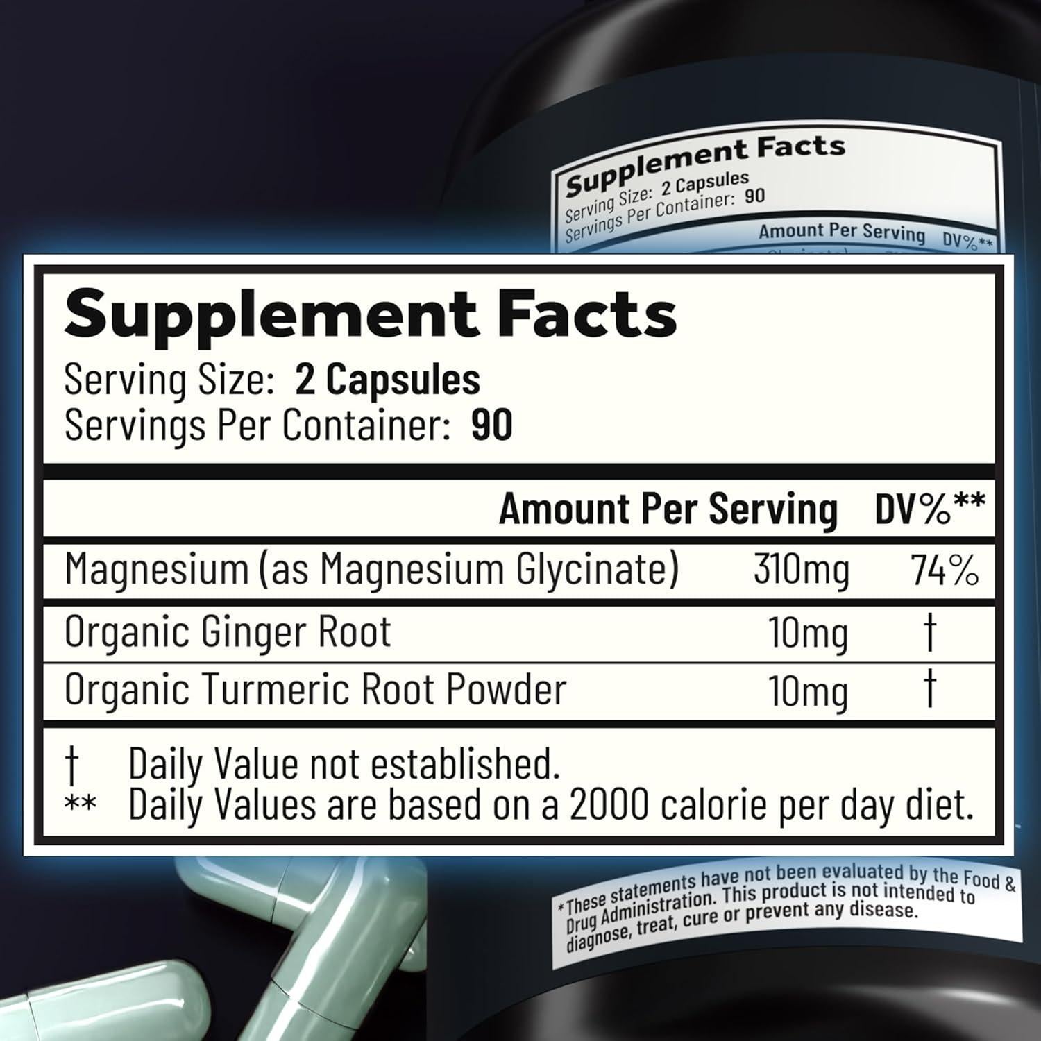 Cápsulas de Glicinato de Magnesio Método Holístico 180 Unidades