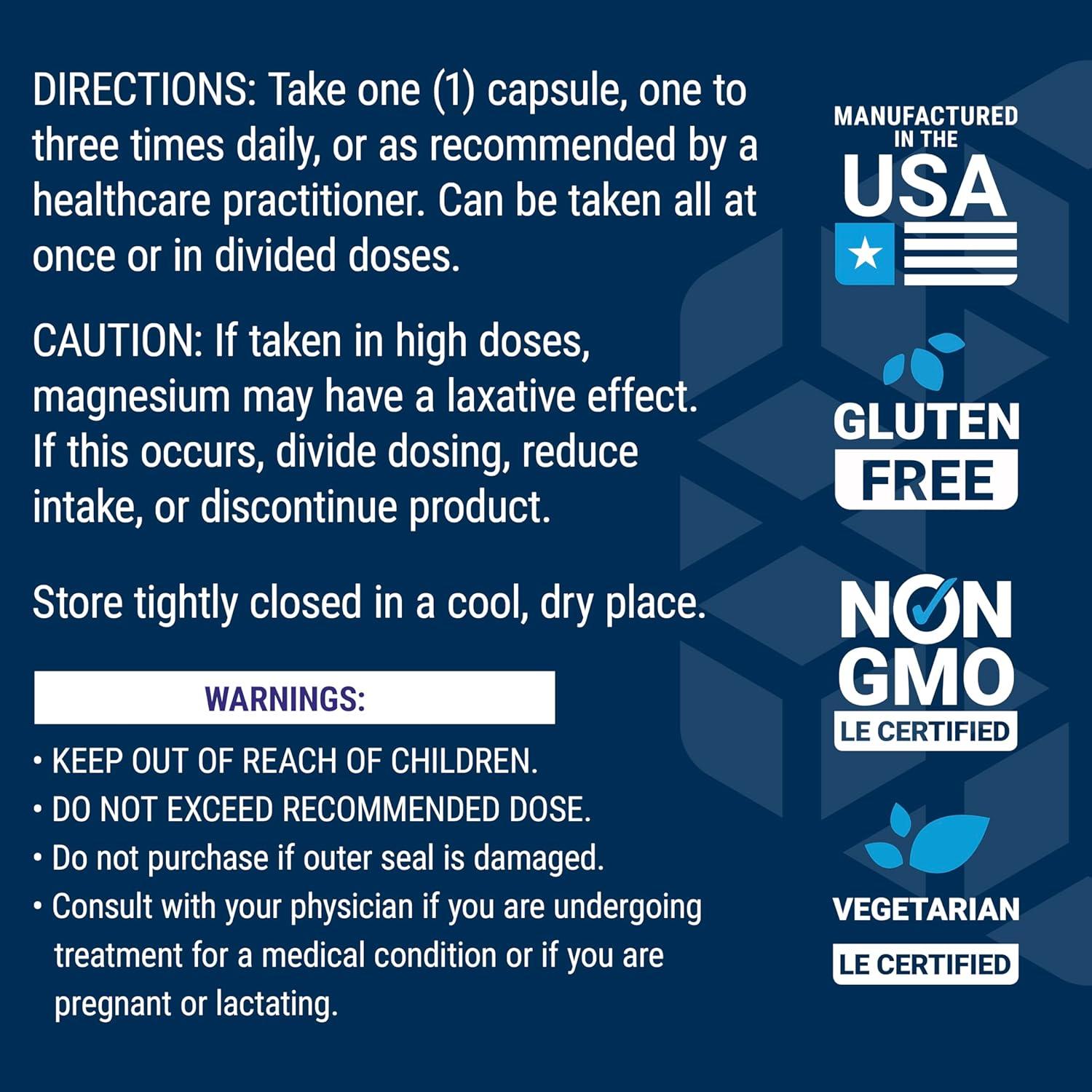 Cápsulas Vegetarianas Citrato de Magnesio Life Extension 100 mg - 100 Unidades