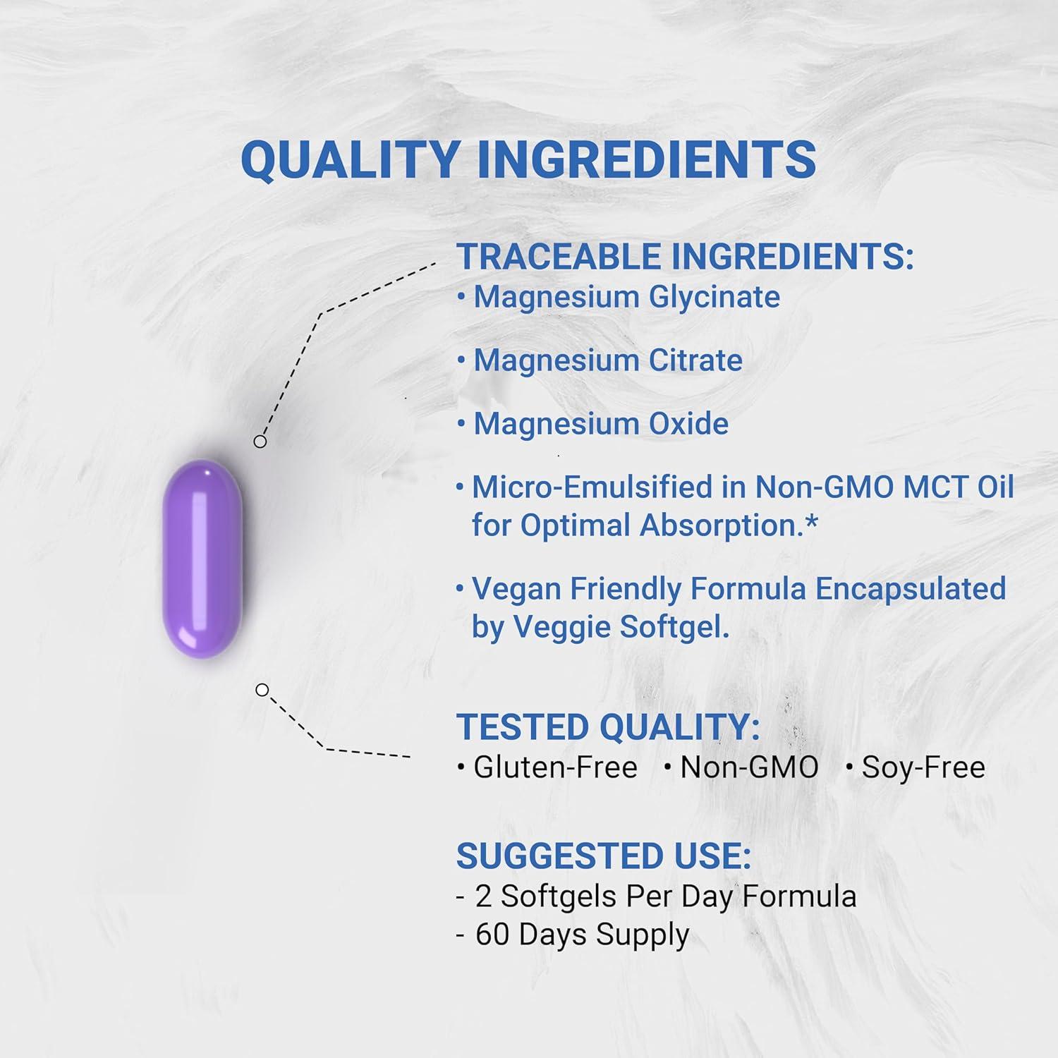 Complejo de Magnesio Triple Naturalis 250mg 120 Cápsulas Veganas