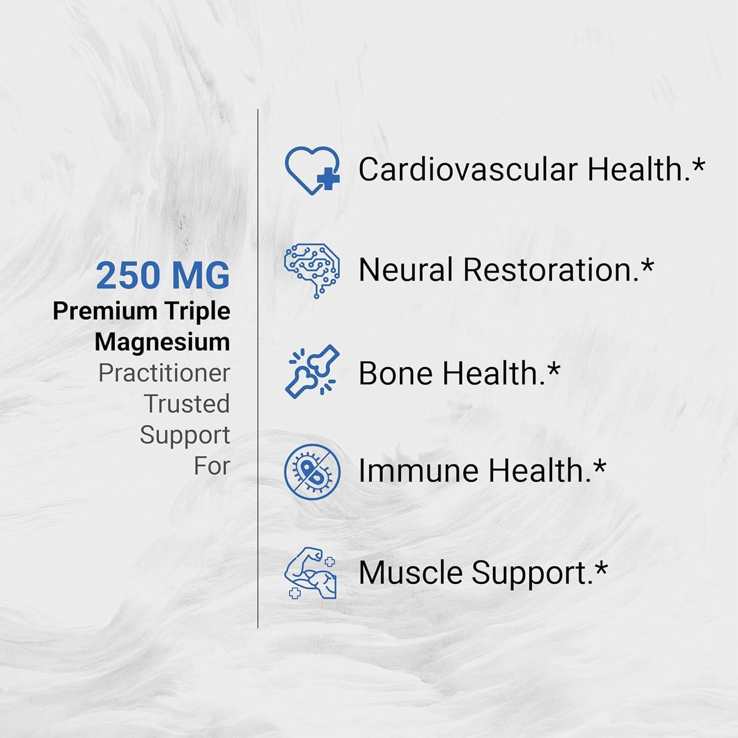 Complejo de Magnesio Triple Naturalis 250mg 120 Cápsulas Veganas